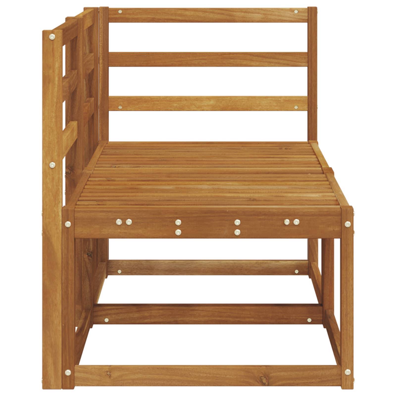 vidaXL Outdoor Mittel- und Ecksofa 2 Stück Natur Massivholz Akazie