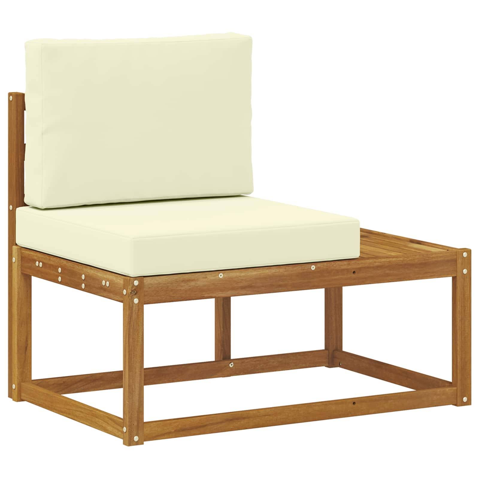 vidaXL Outdoor End Sofa Natur 91 x 63 x 73 cm Massivholz Akazie