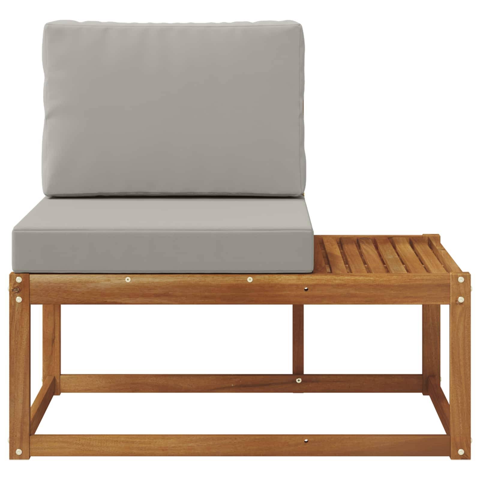vidaXL Outdoor End Sofa Natur 91 x 63 x 73 cm Massivholz Akazie