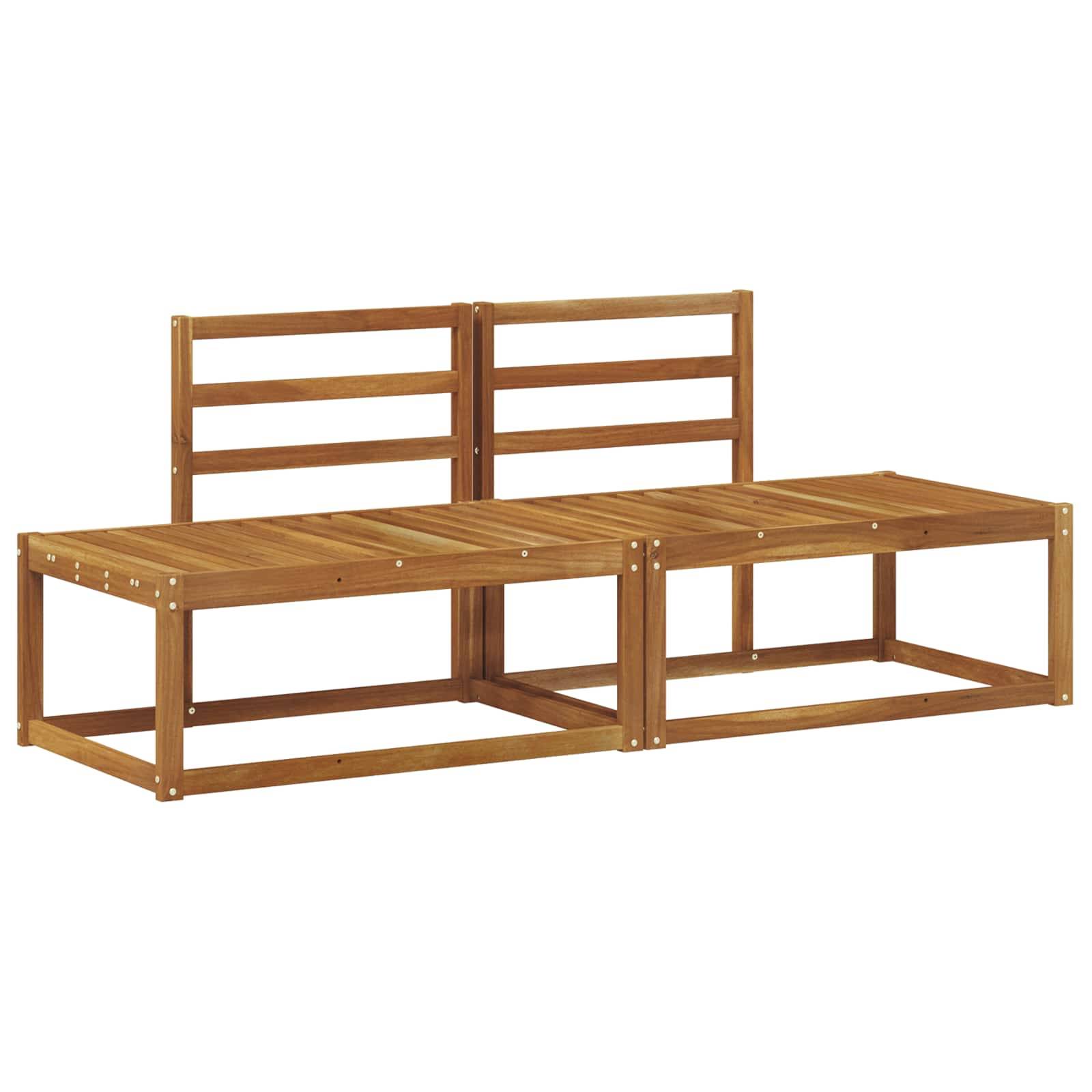 vidaXL Outdoor End Sofa 2 Stück Natur 182,5 x 63 x 73 cm