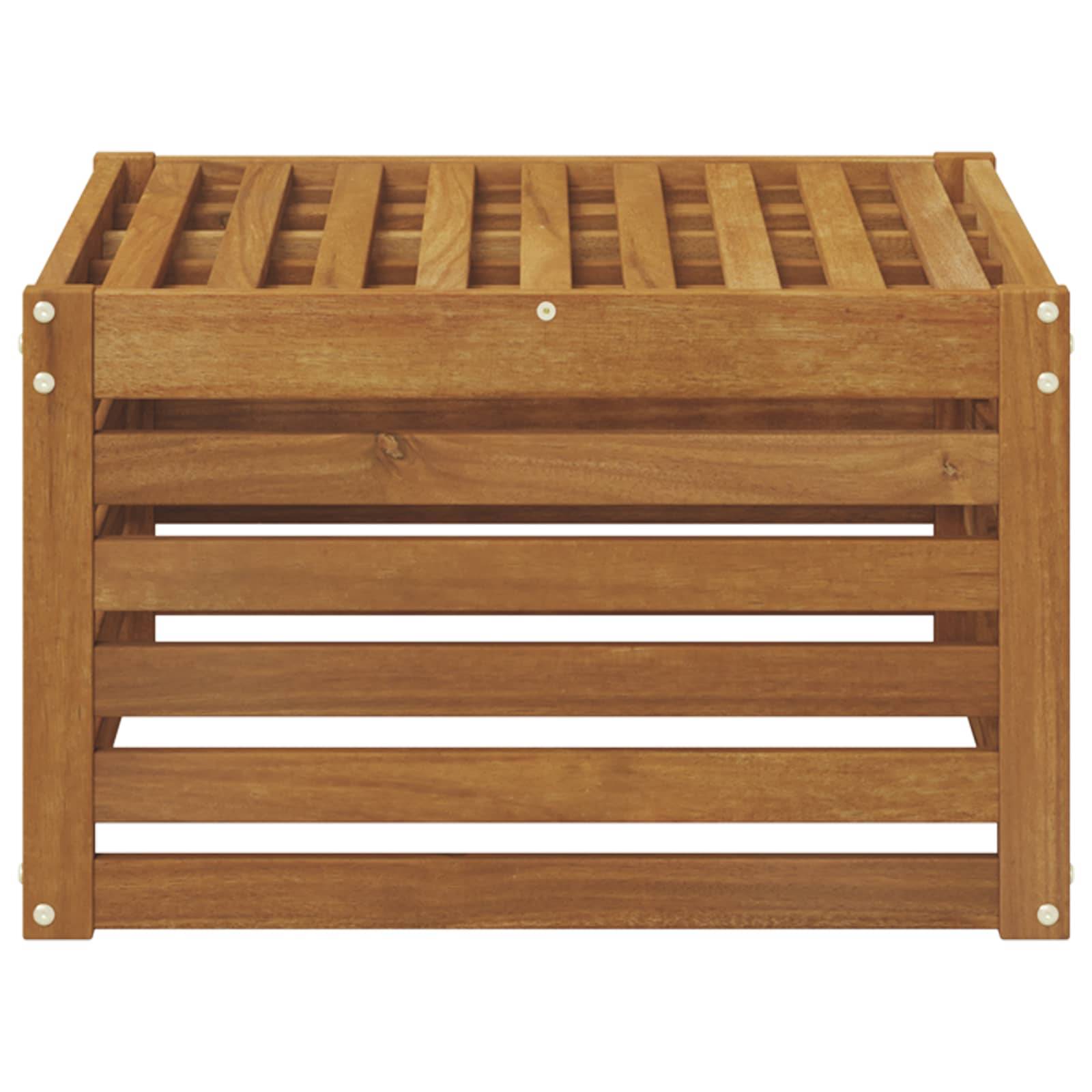 vidaXL Outdoor-Fußhocker Massivholz Akazie Natur 59 x 59 x 37 cm