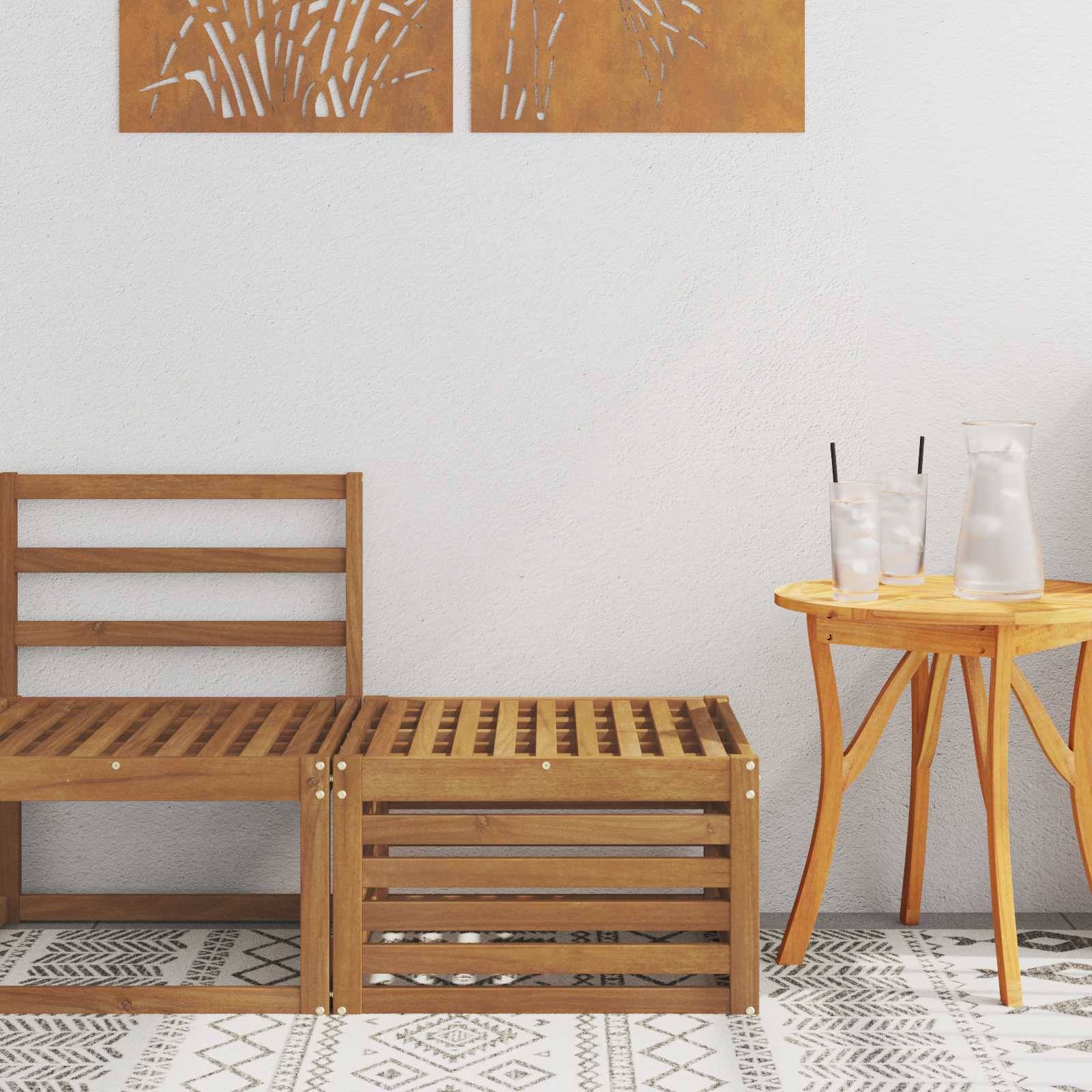 vidaXL Outdoor-Fußhocker Massivholz Akazie Natur 59 x 59 x 37 cm