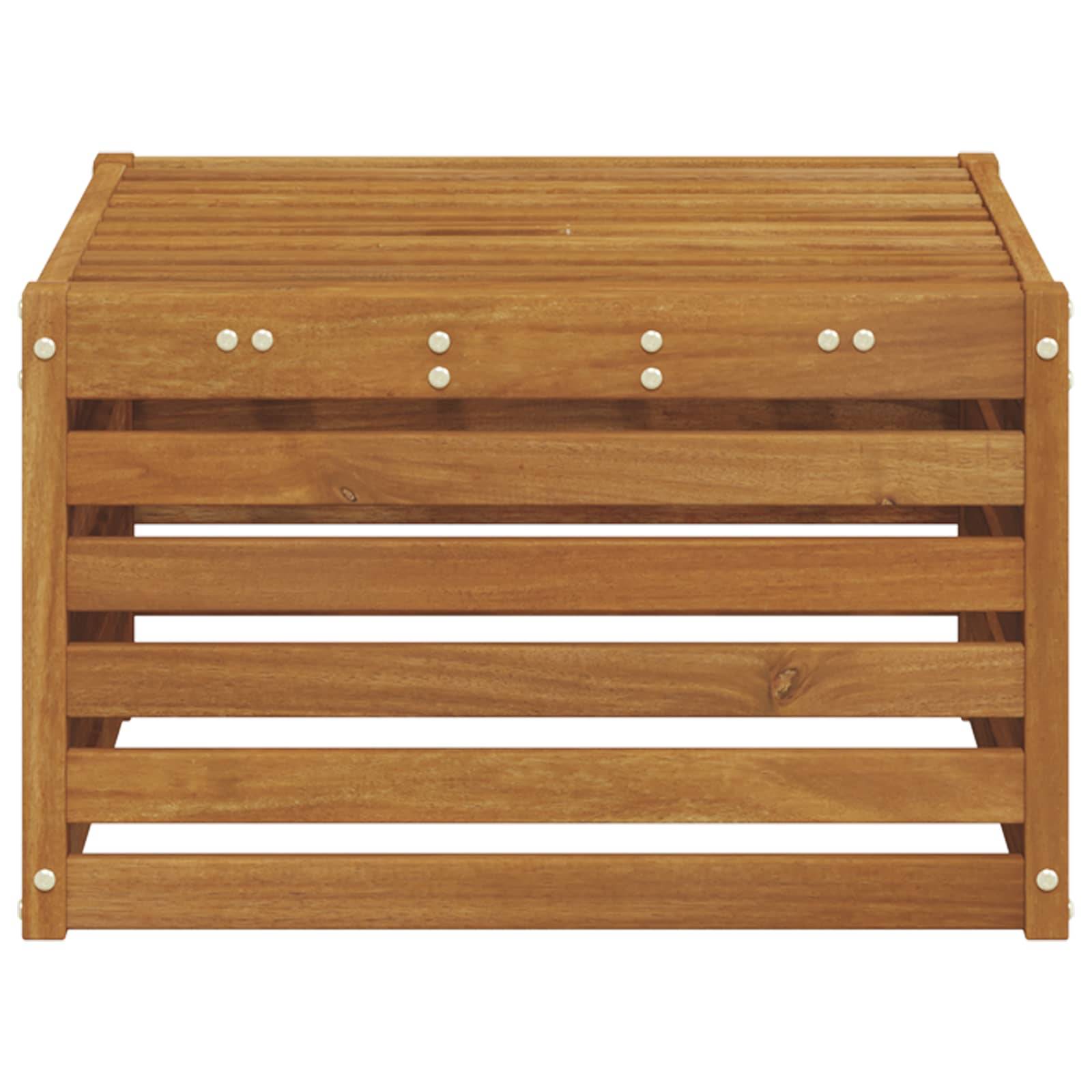 vidaXL Outdoor-Fußhocker Massivholz Akazie Natur 59 x 59 x 37 cm