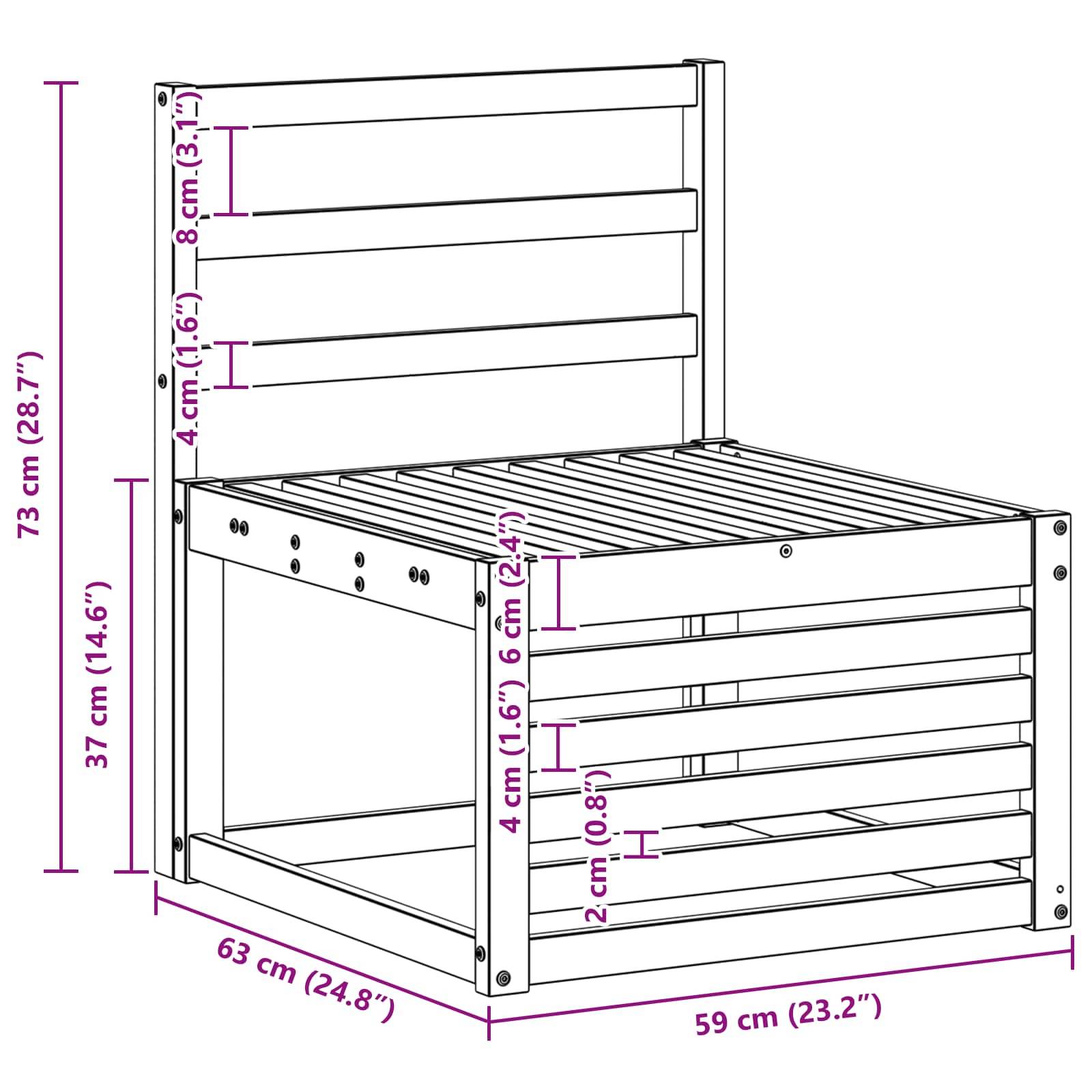 vidaXL Sofagarnituren 3 pcs Massivholz Akazie