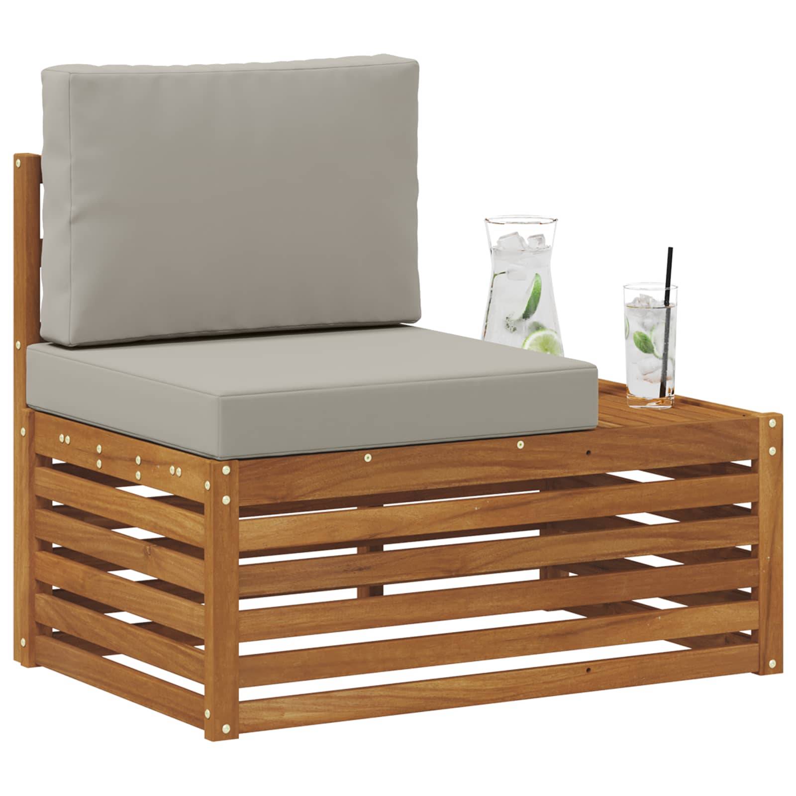 vidaXL Outdoor Endsofa Natur 91 x 63 x 73 cm Massivholz Akazie