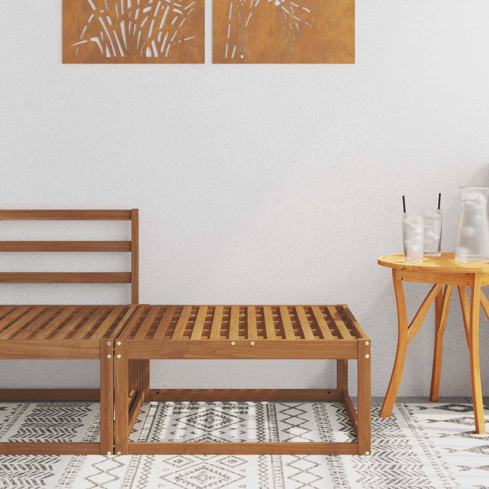 vidaXL Outdoor-Fußhocker Massivholz Akazie Natur 79 x 79 x 37 cm
