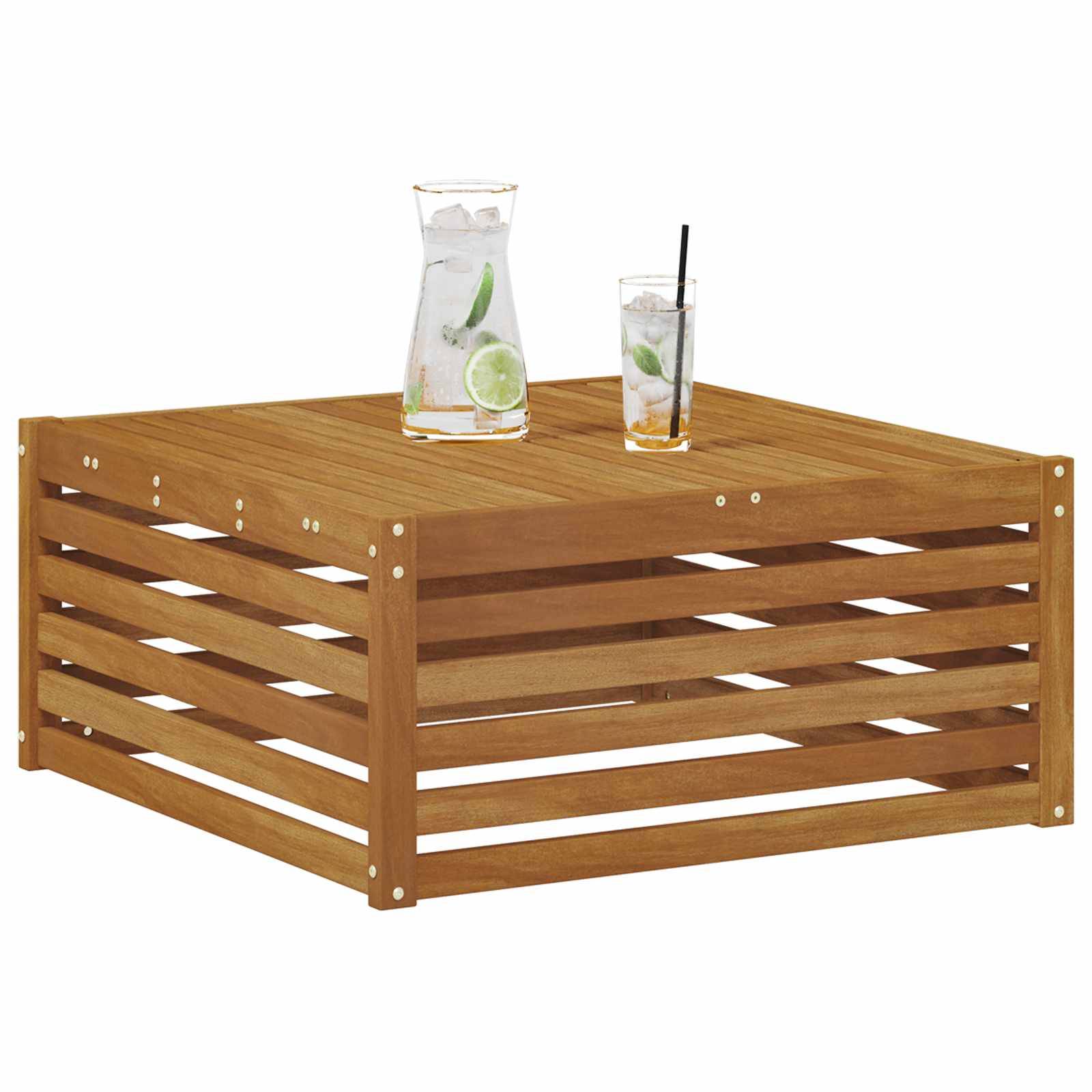 vidaXL Tisch für Outdoor Massivholz Akazie Natur 79 x 79 x 37 cm