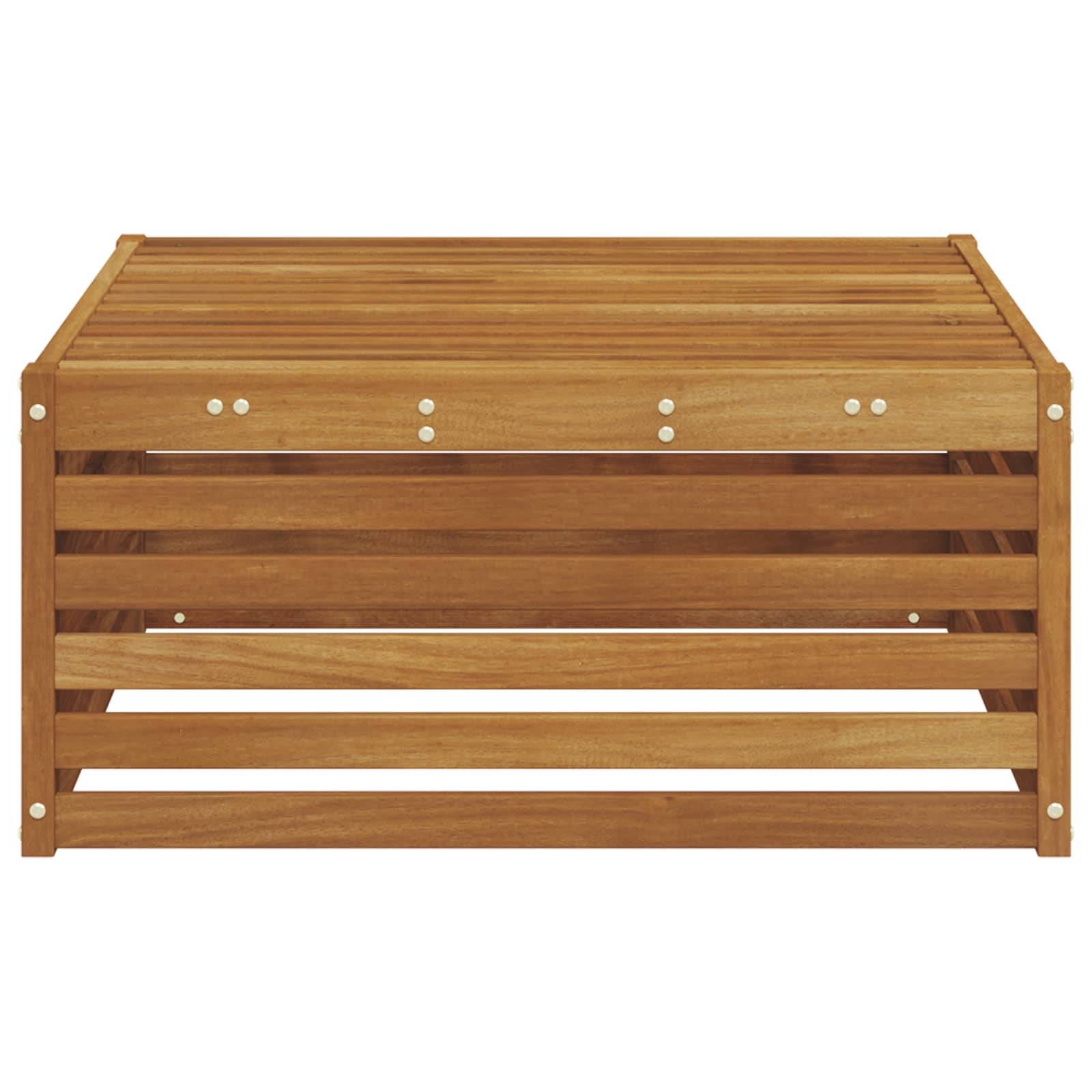 vidaXL Outdoor-Fußhocker Natur 79 x 79 x 37 cm Massivholz Akazie