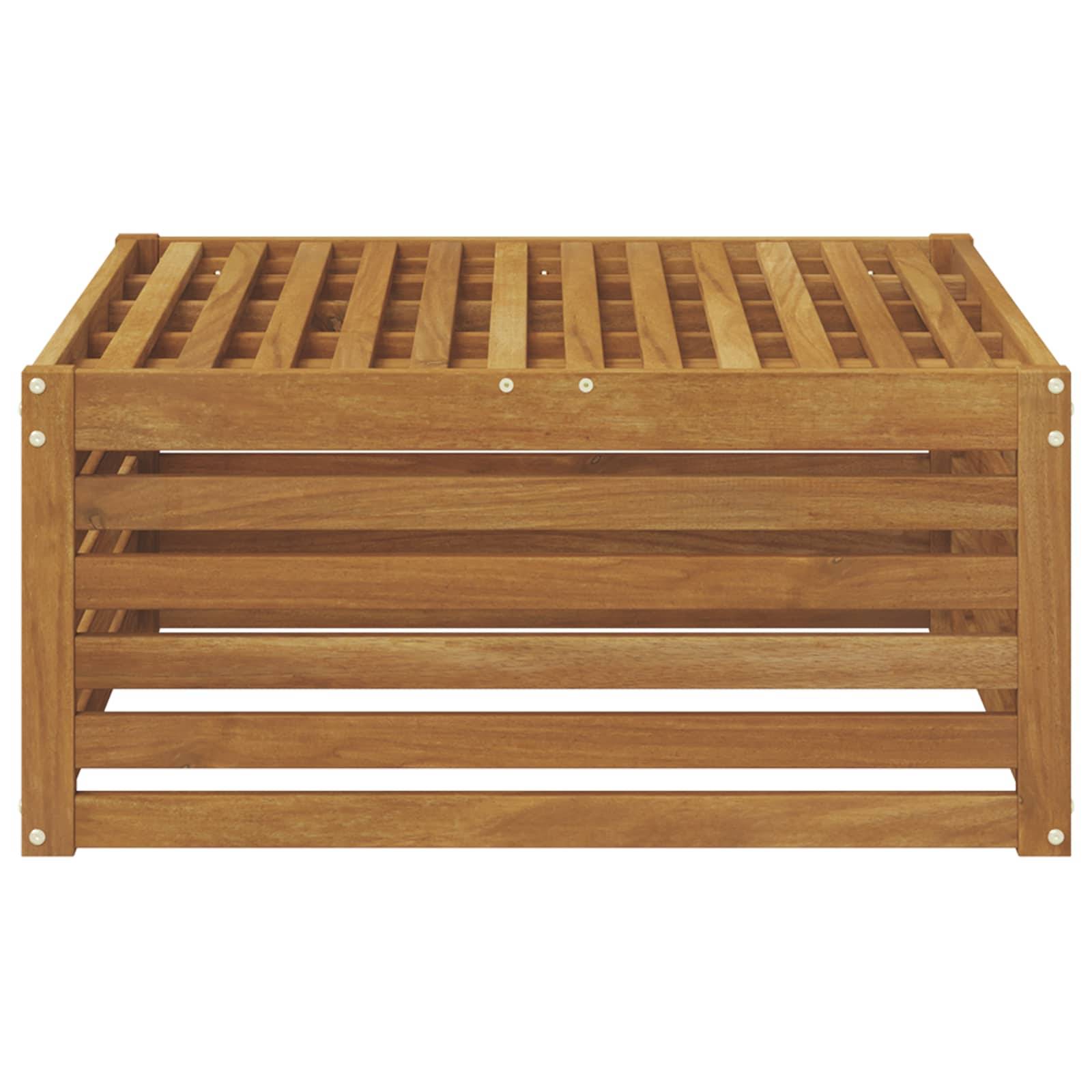 vidaXL Outdoor-Fußhocker Natur 79 x 79 x 37 cm Massivholz Akazie
