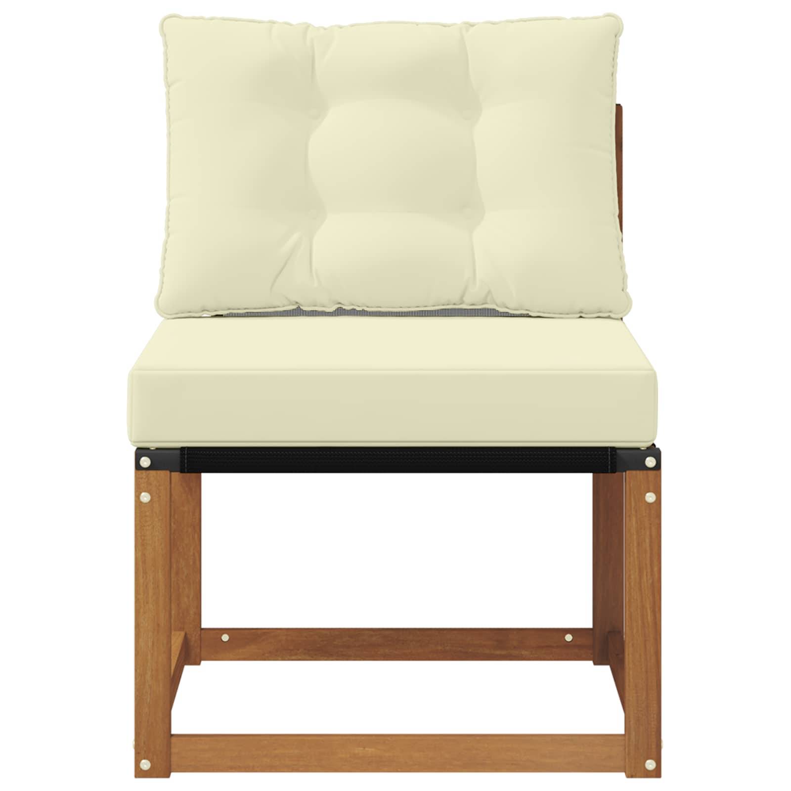vidaXL Outdoor Mittelsofa Massivholz Akazie und Textilene Stoff Natur