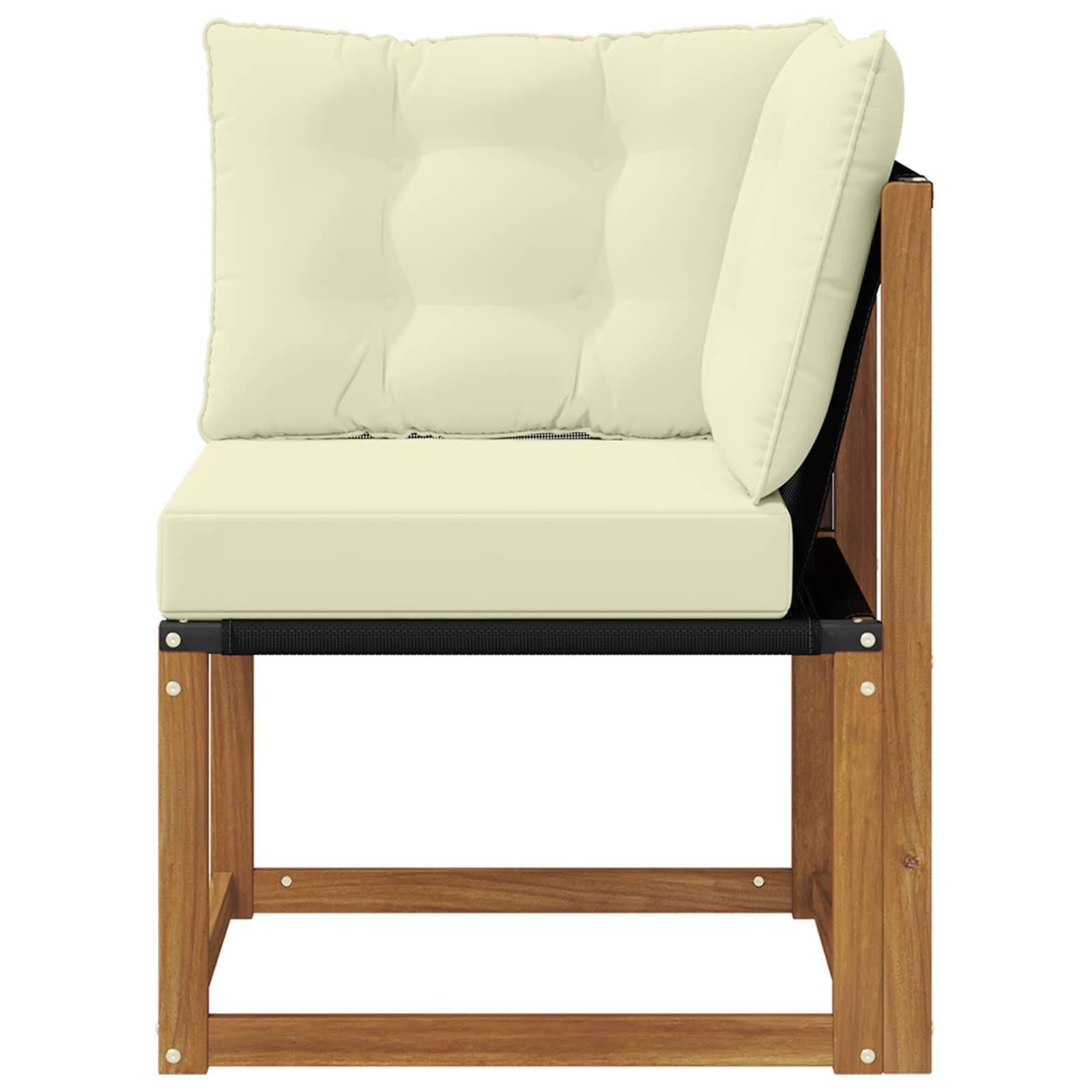 vidaXL Outdoor Ecksofa Massivholz Akazie und Textilene-Stoff Natur