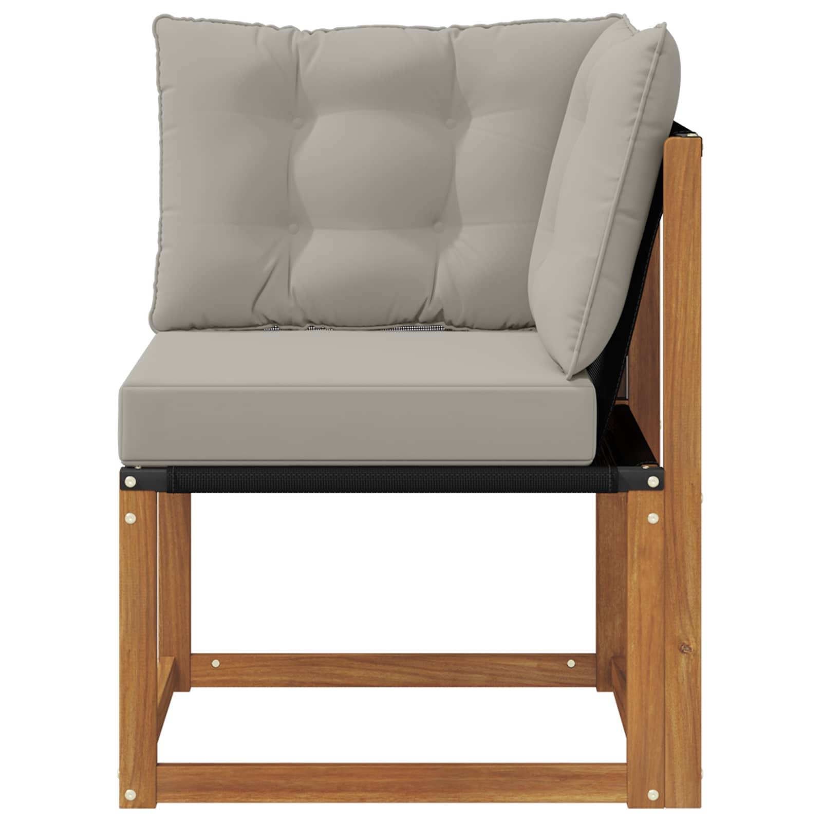 vidaXL Outdoor Ecksofa Massivholz Akazie und Textilene Stoff Natur