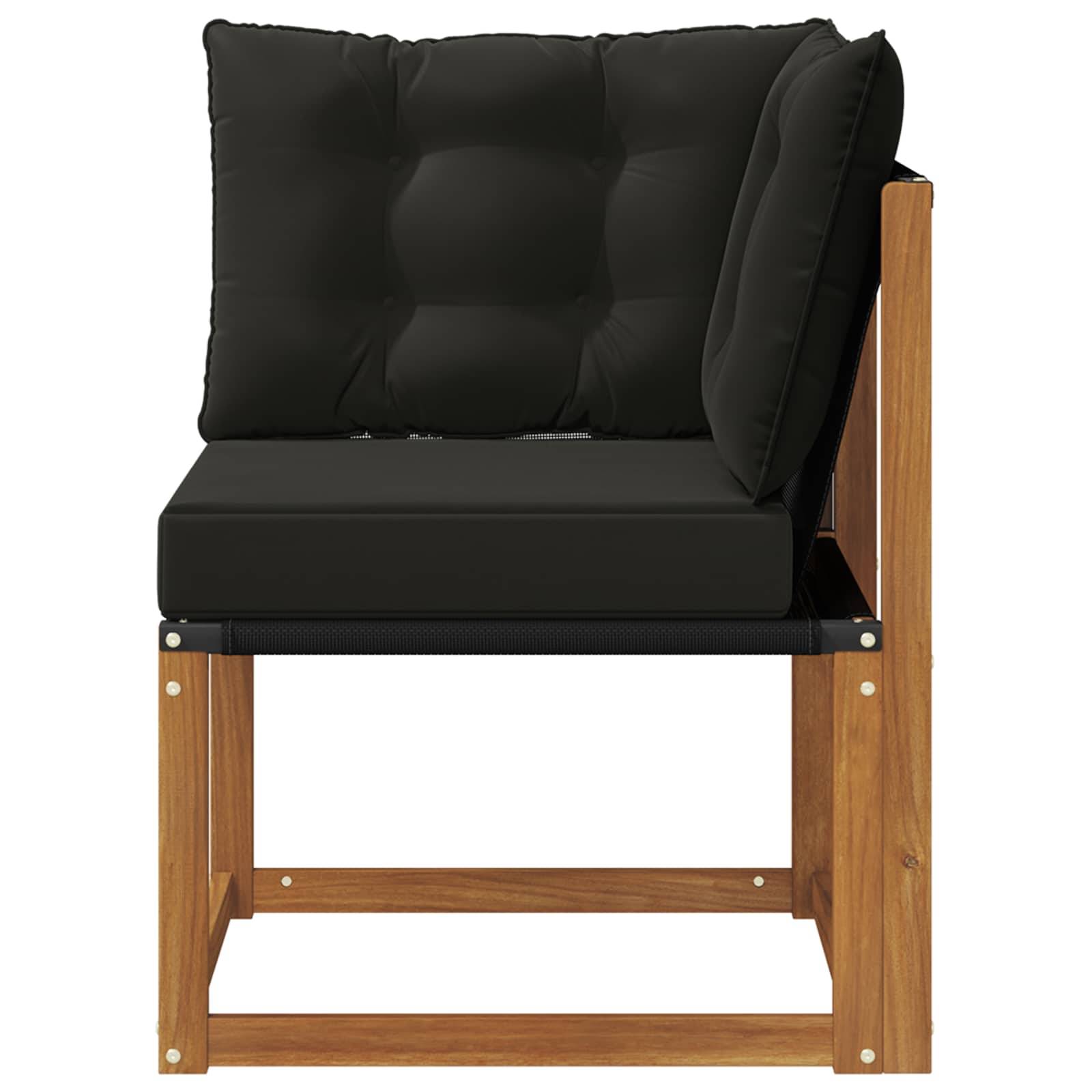 vidaXL Outdoor Ecksofa Massivholz Akazie und Textilene Stoff Natur
