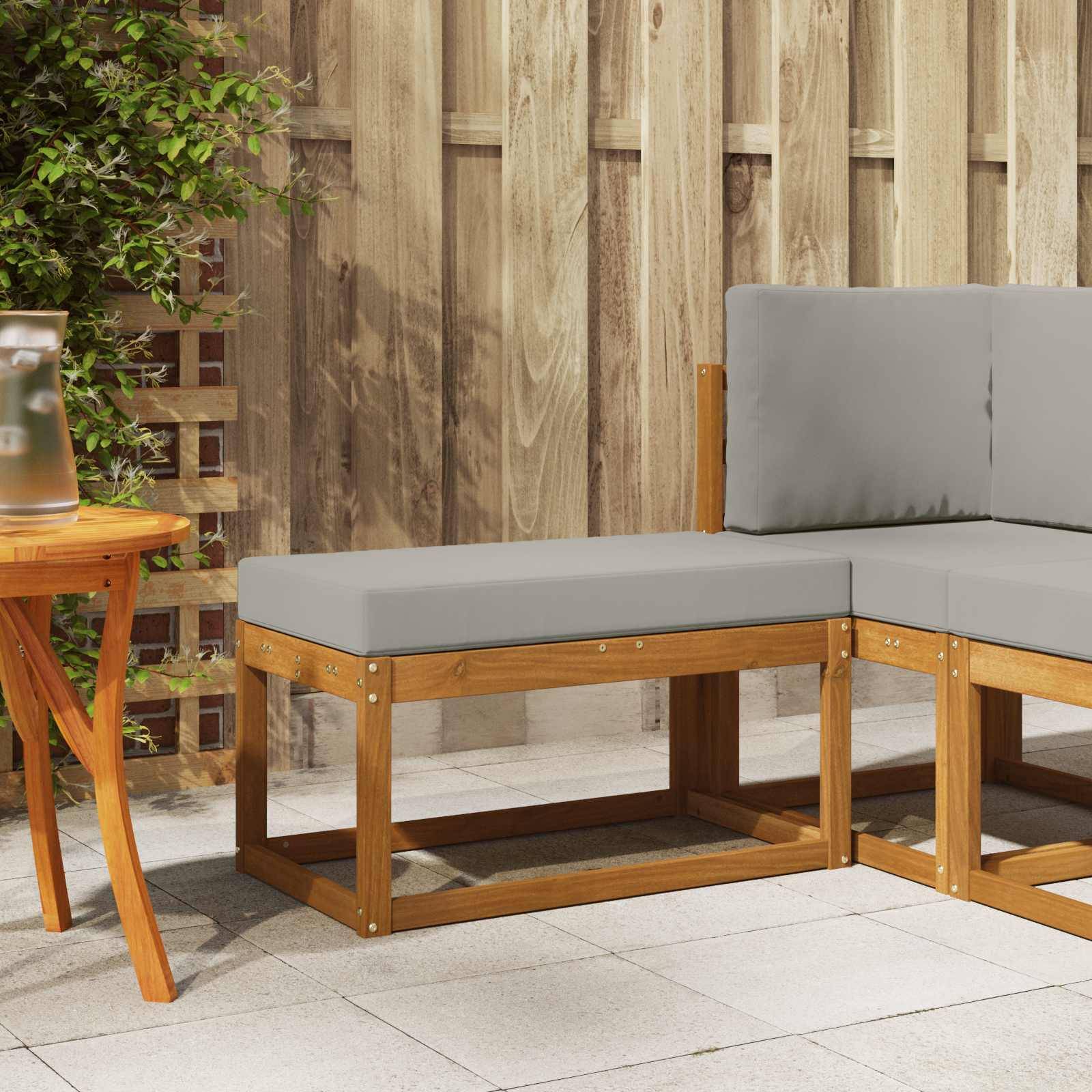 vidaXL Outdoor Hocker Bank Massivholz Akazie Natur