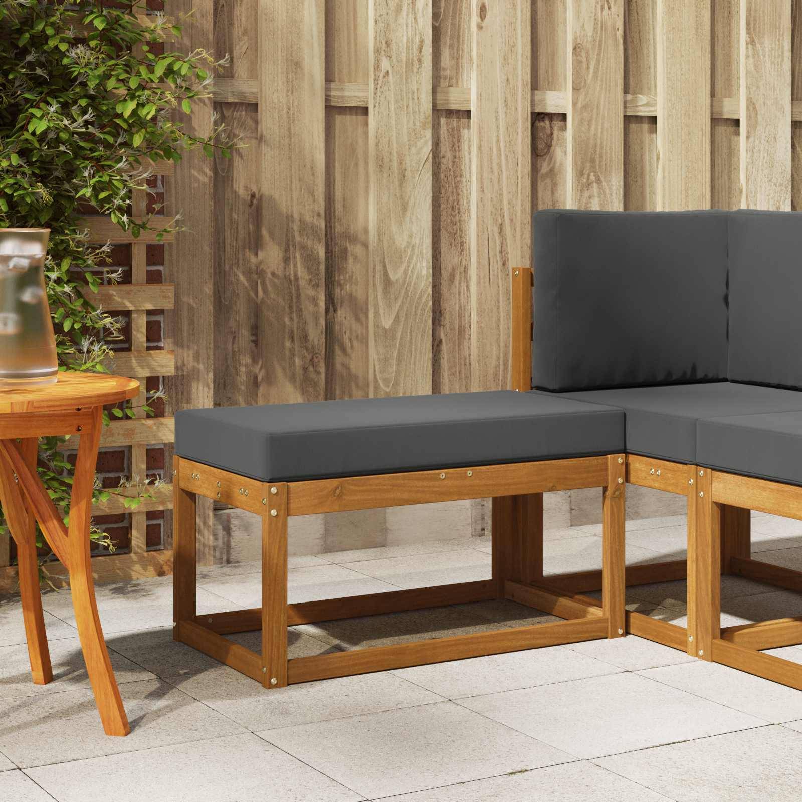 vidaXL Outdoor Hocker Bank Massivholz Akazie Natur