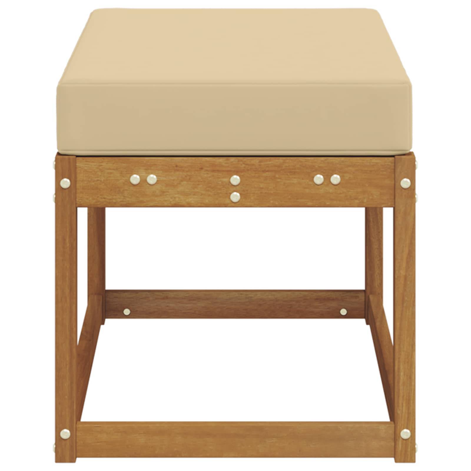 vidaXL Outdoor Hocker Bank Massivholz Akazie Natur