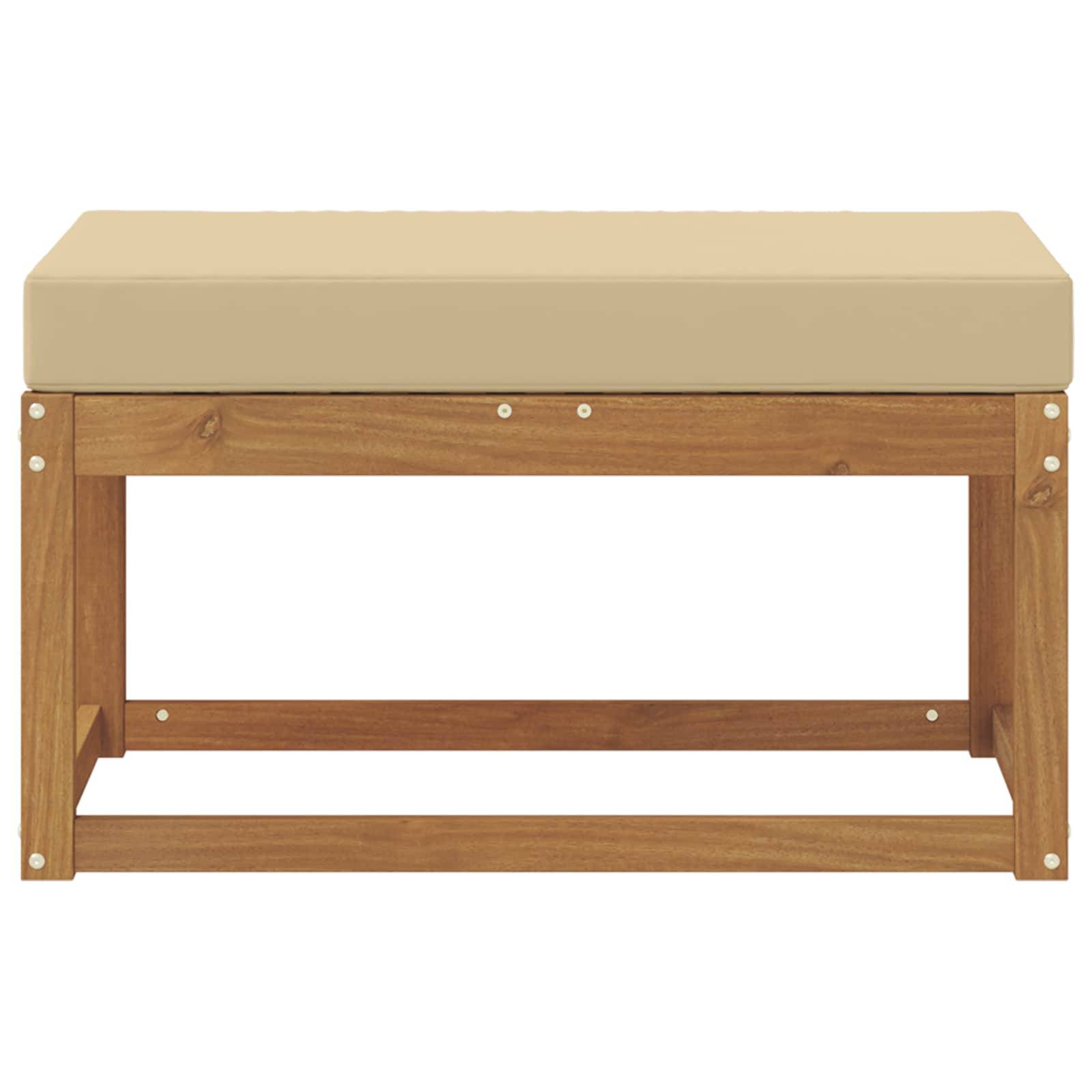 vidaXL Outdoor Hocker Bank Massivholz Akazie Natur