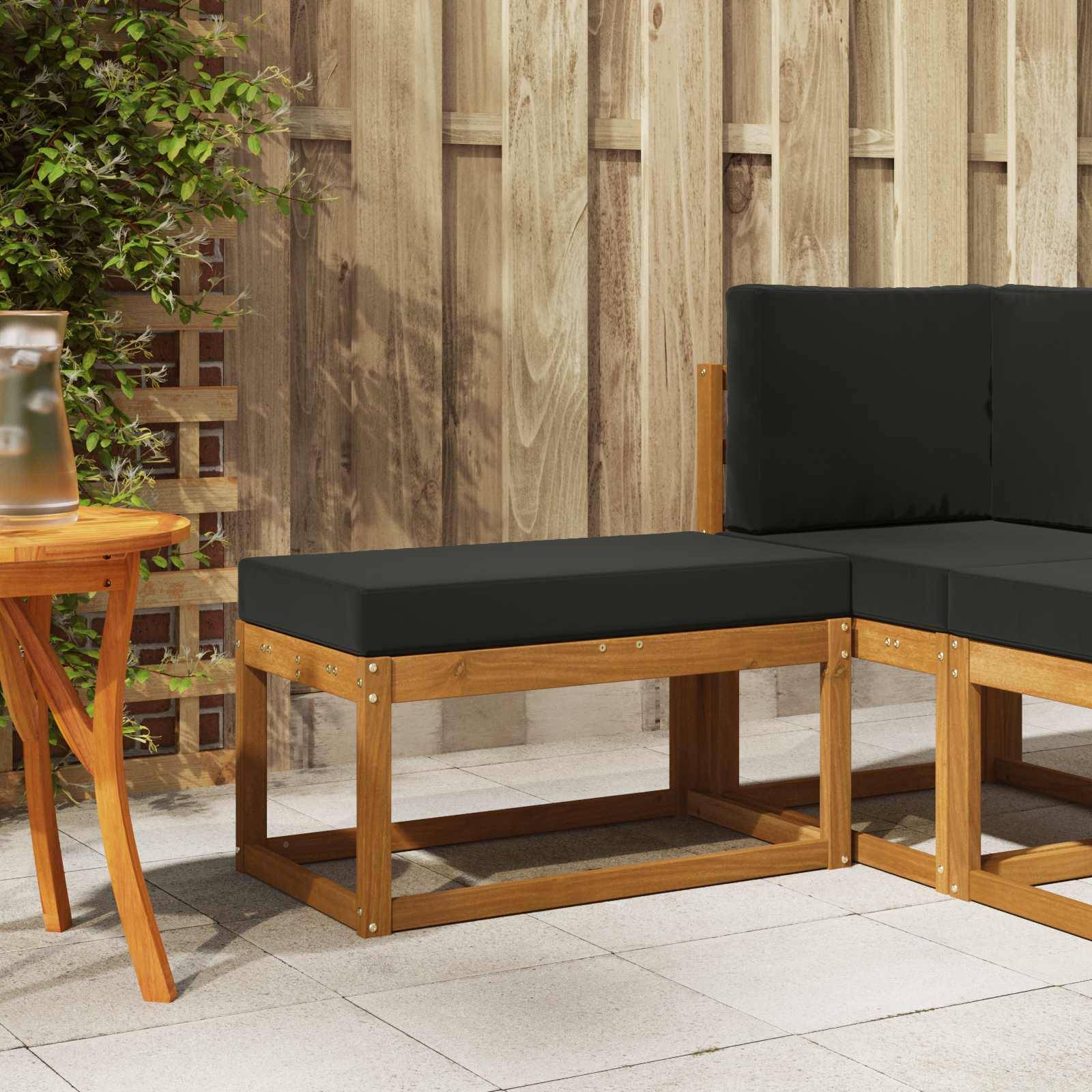 vidaXL Outdoor Hocker Bank Massivholz Akazie Natur