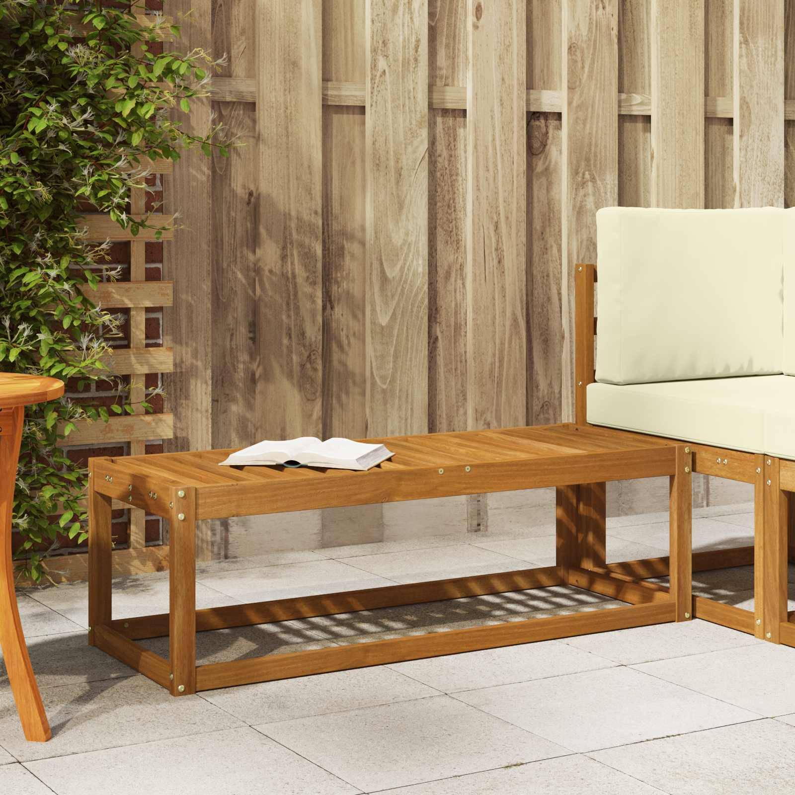 vidaXL Outdoor Hocker Bank Natur 115 x 43 x 37 cm Massivholz Akazie