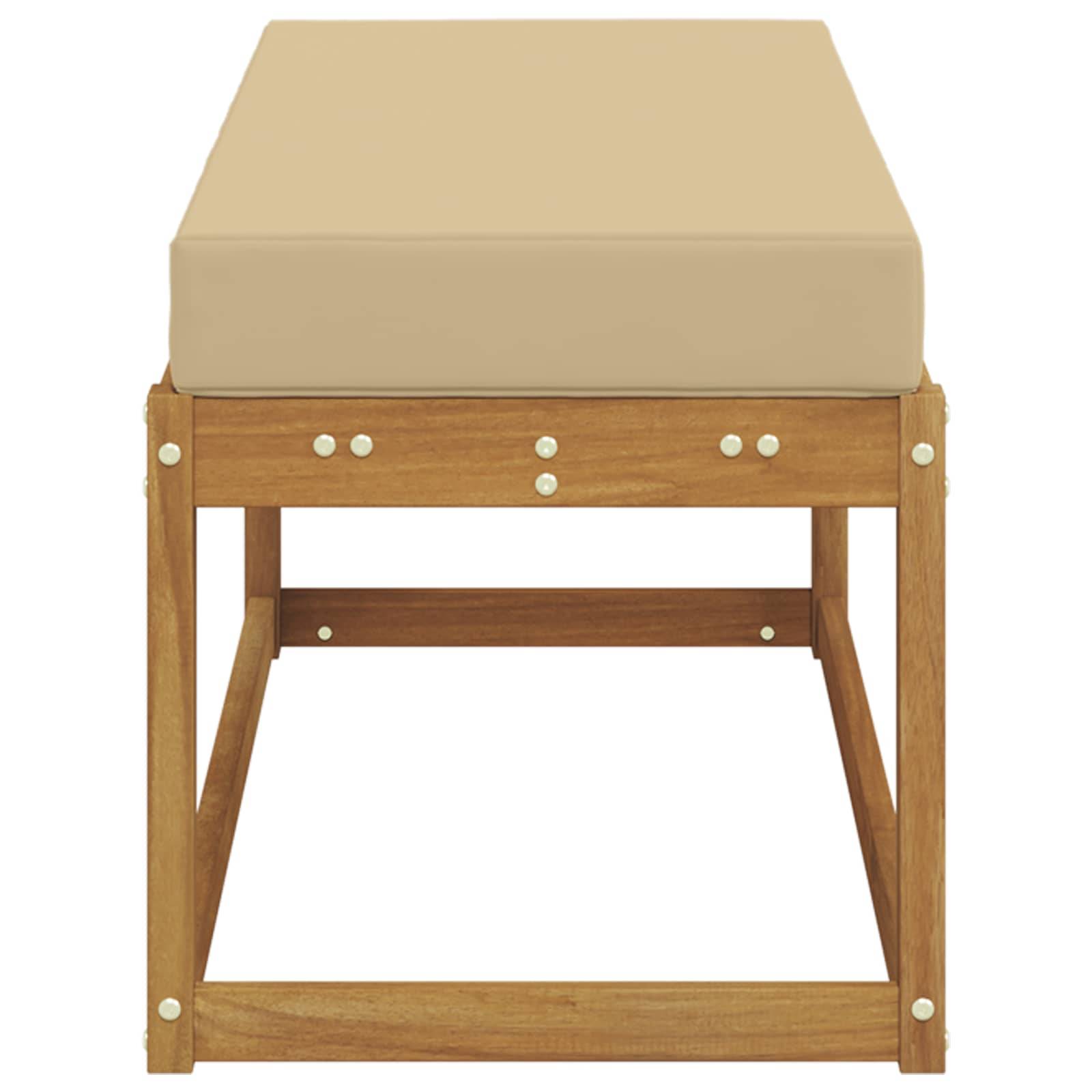 vidaXL Outdoor Hocker Bank Massivholz Akazie Natur