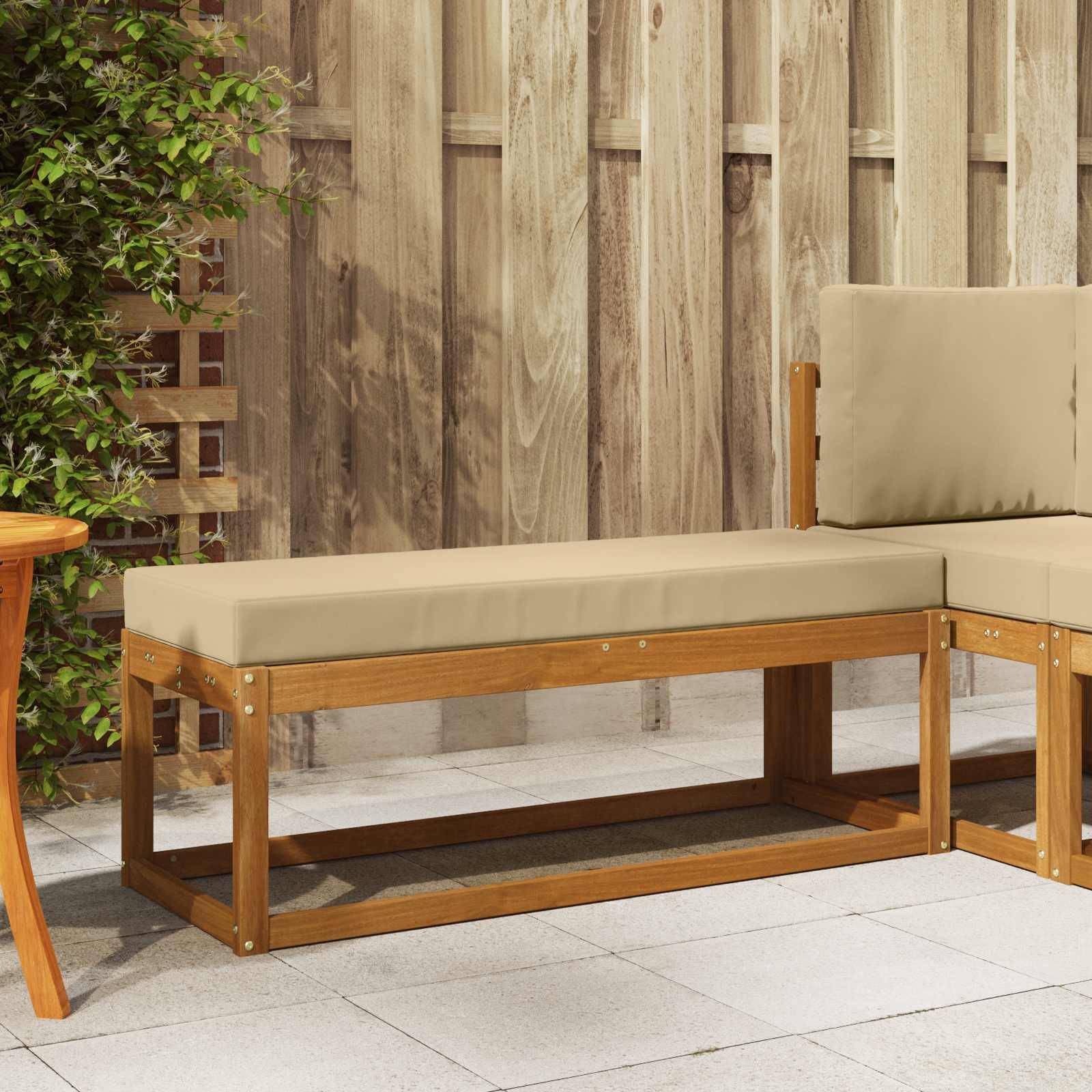 vidaXL Outdoor Hocker Bank Massivholz Akazie Natur