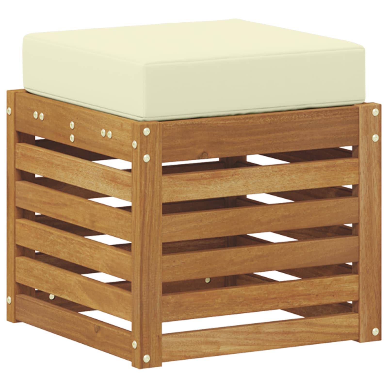 vidaXL Outdoor Hocker Bank Massivholz Akazie Natur