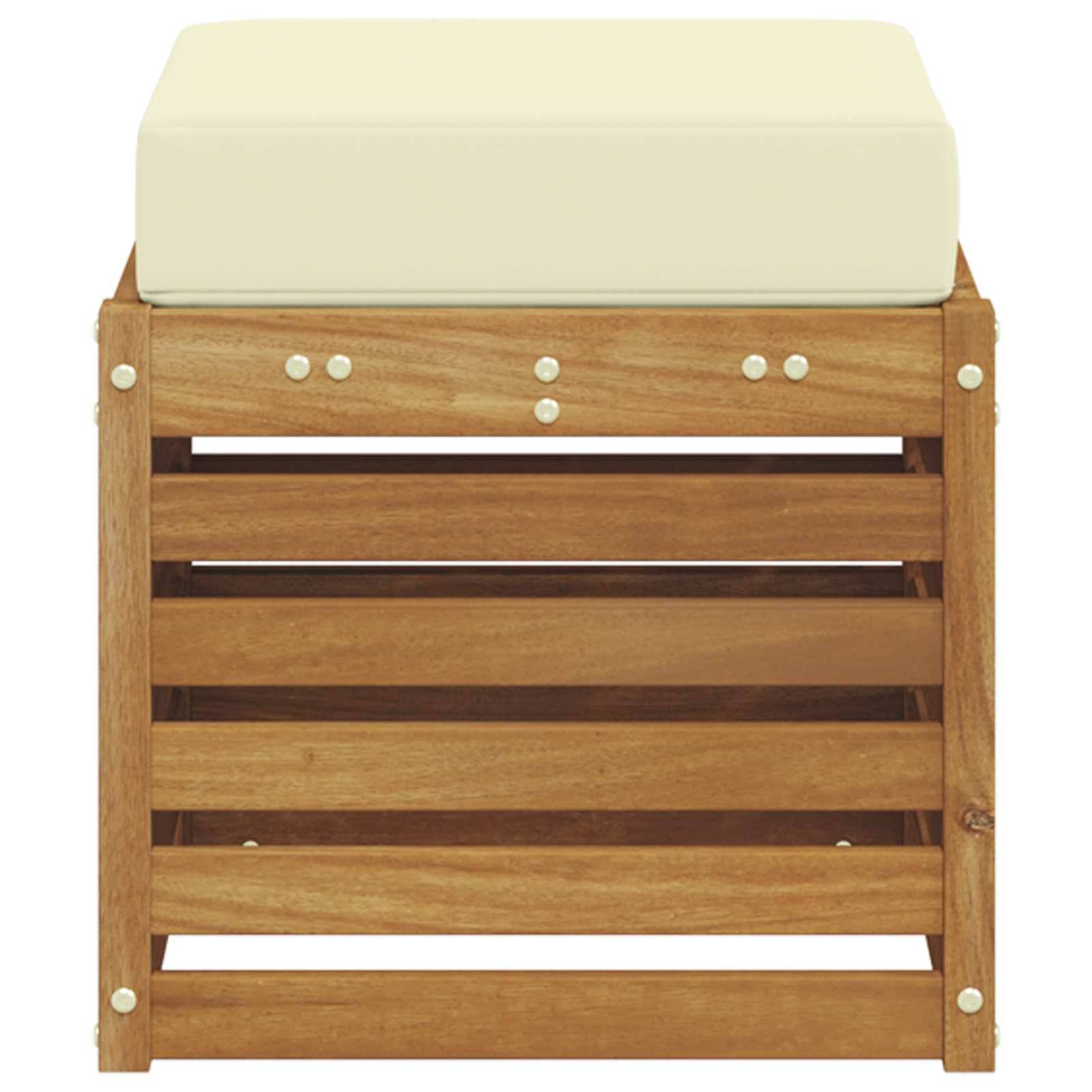 vidaXL Outdoor Hocker Bank Massivholz Akazie Natur