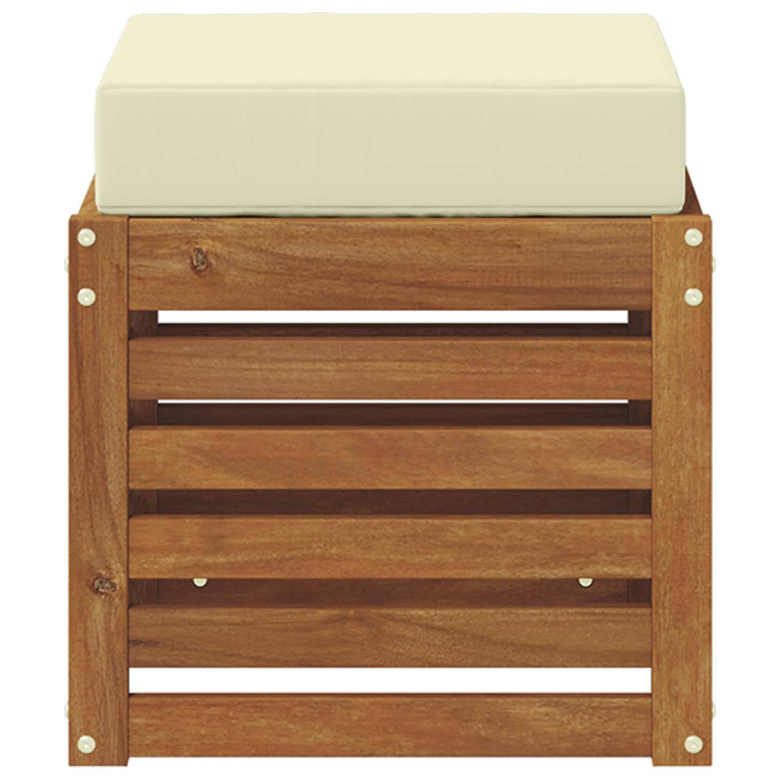 vidaXL Outdoor Hocker Bank Massivholz Akazie Natur