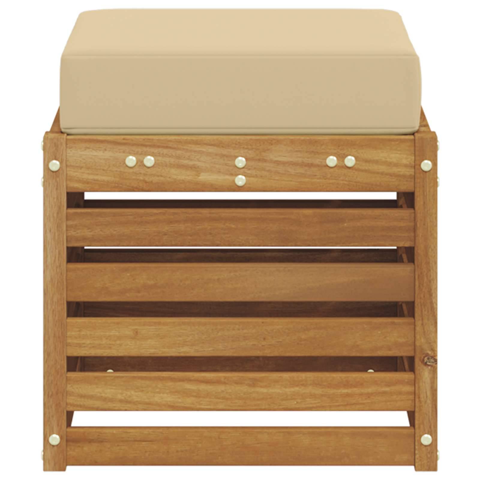 vidaXL Outdoor Hocker Bank Massivholz Akazie Natur