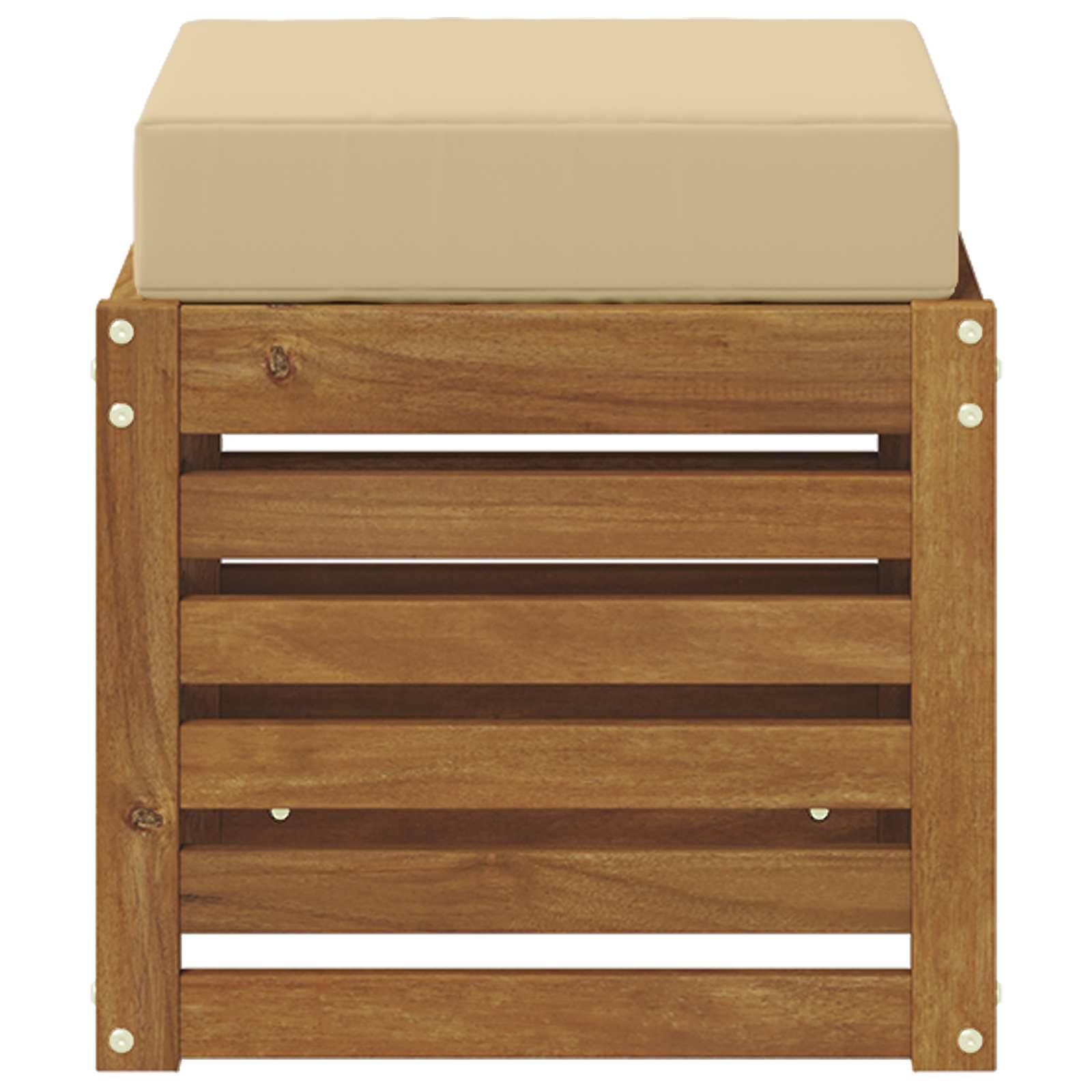 vidaXL Outdoor Hocker Bank Massivholz Akazie Natur