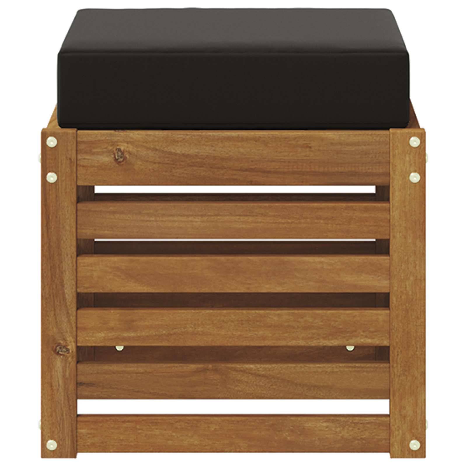 vidaXL Outdoor Hocker Bank Massivholz Akazie Natur