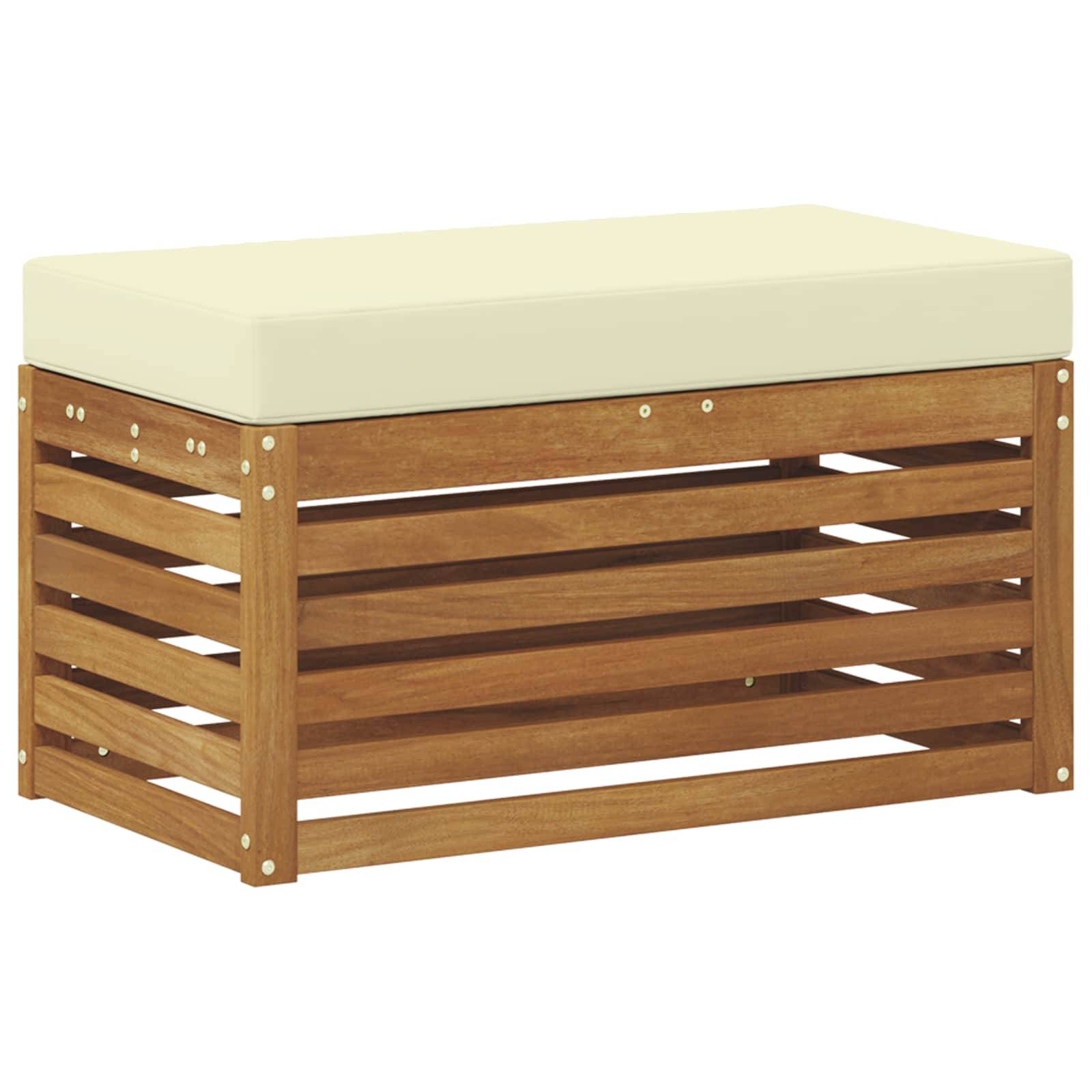 vidaXL Outdoor Hocker Bank Massivholz Akazie Natur