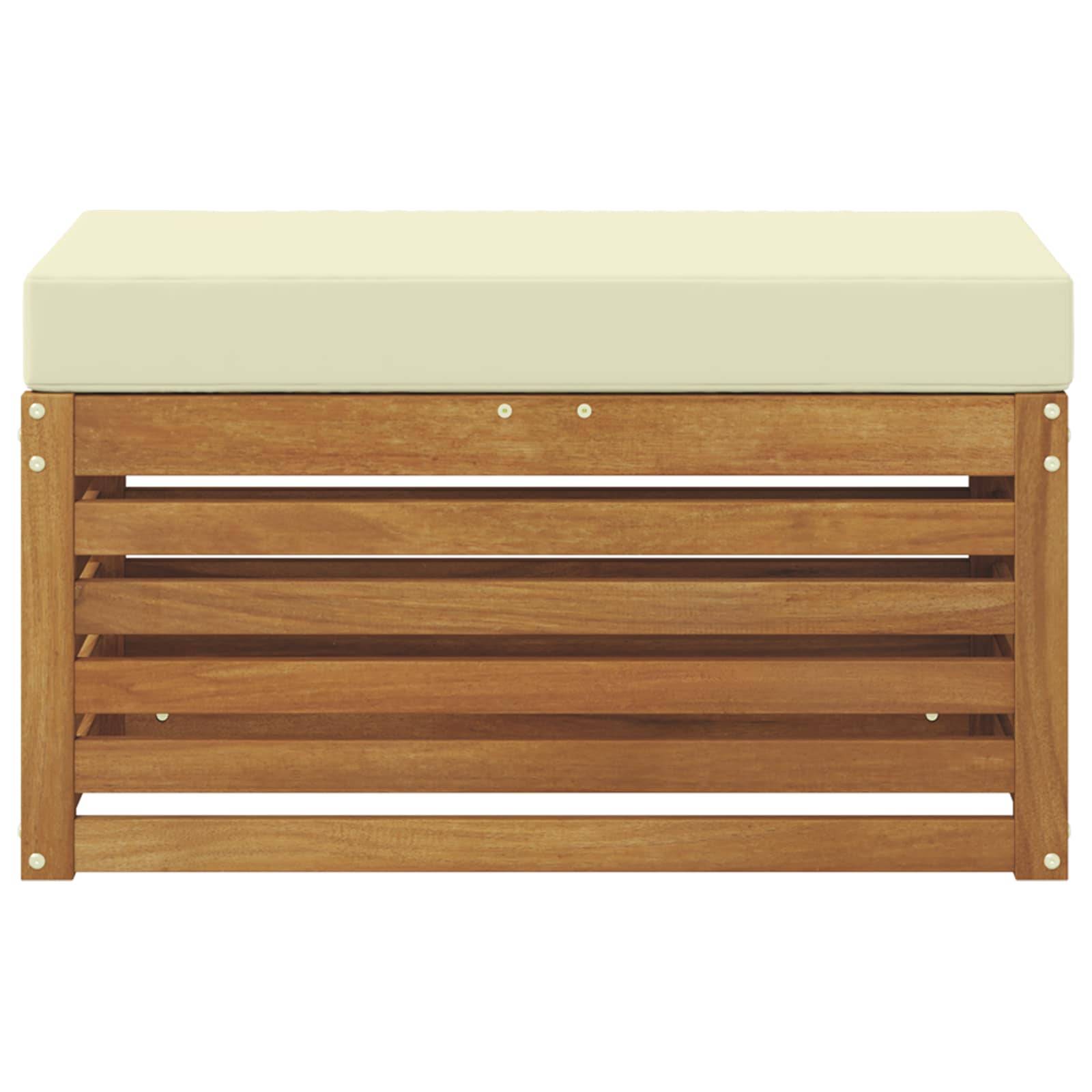 vidaXL Outdoor Hocker Bank Massivholz Akazie Natur