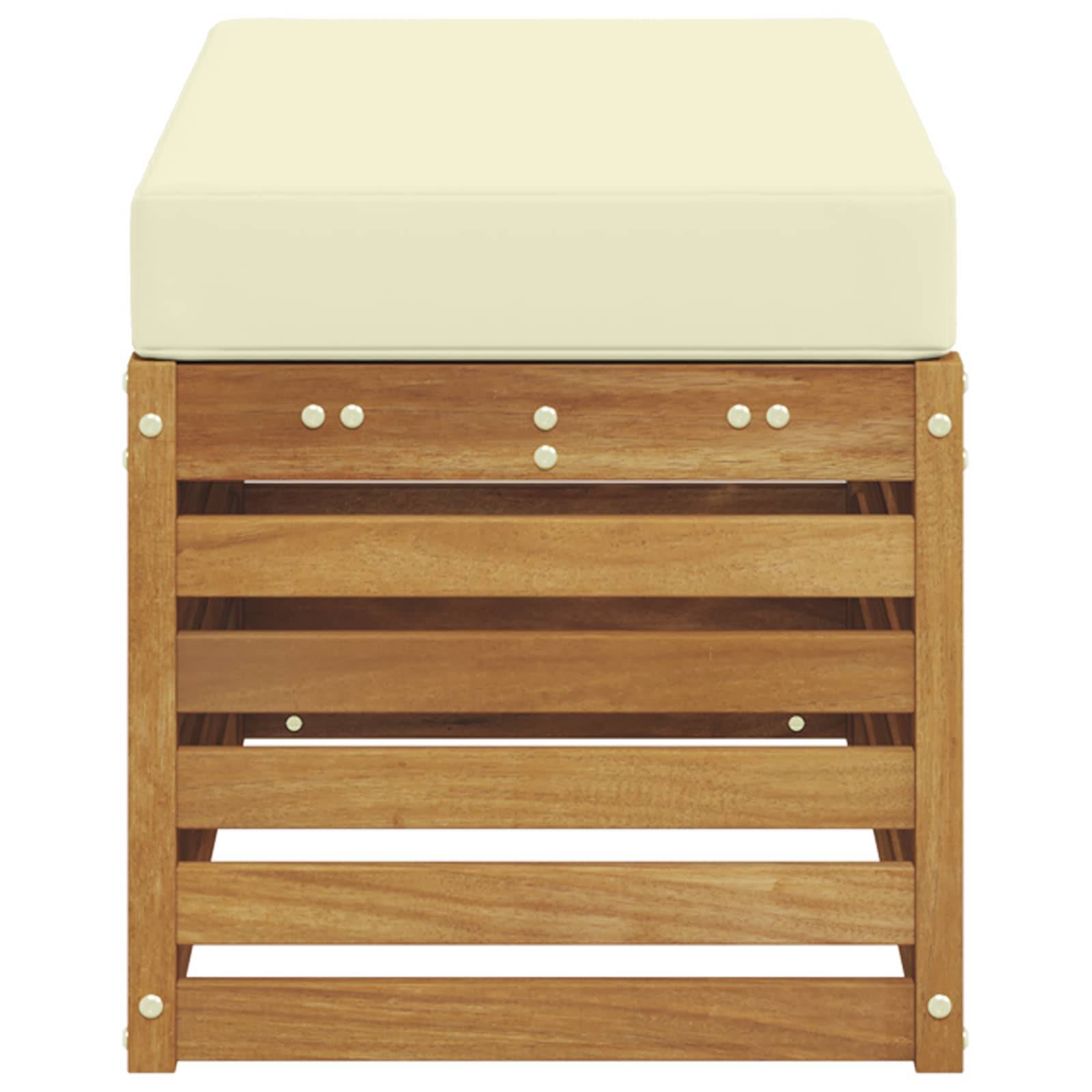 vidaXL Outdoor Hocker Bank Massivholz Akazie Natur