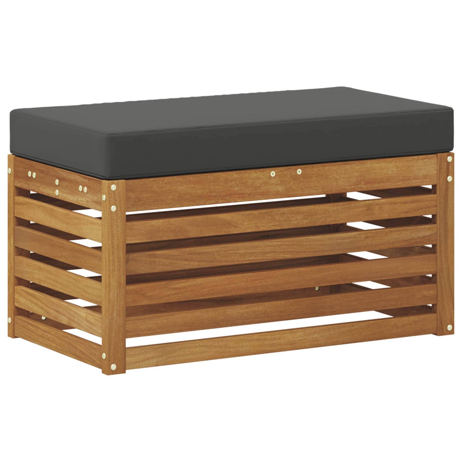 vidaXL Outdoor Hocker Bank Massivholz Akazie Natur