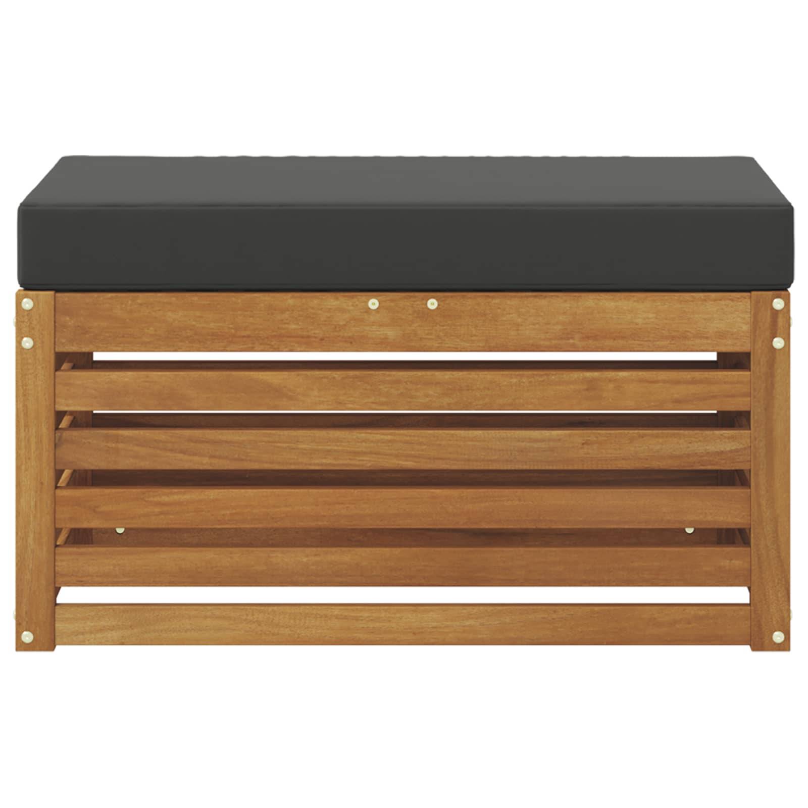 vidaXL Outdoor Hocker Bank Massivholz Akazie Natur