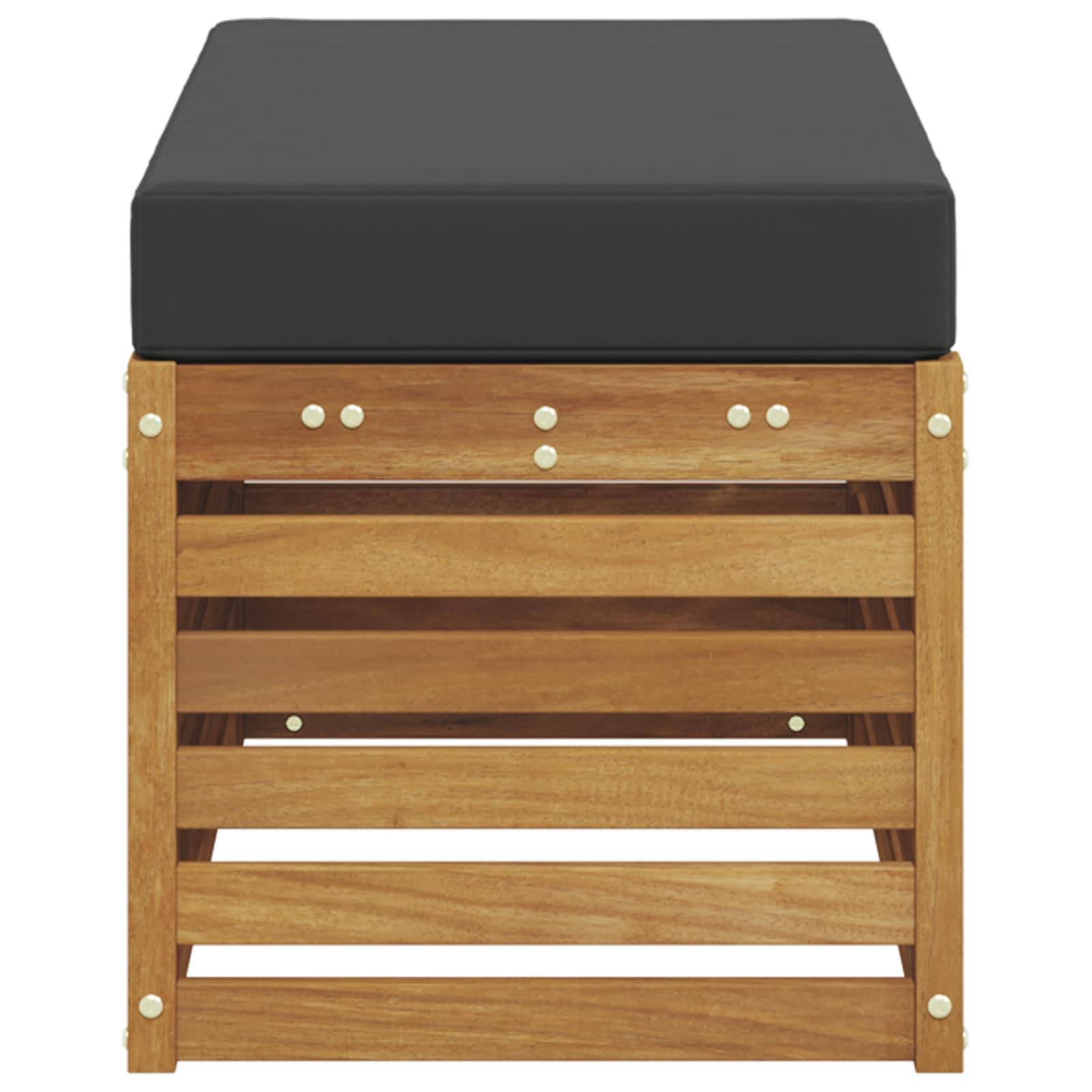 vidaXL Outdoor Hocker Bank Massivholz Akazie Natur