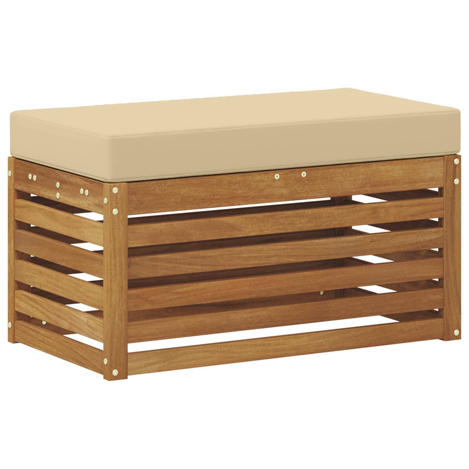 vidaXL Outdoor Hocker Bank Massivholz Akazie Natur