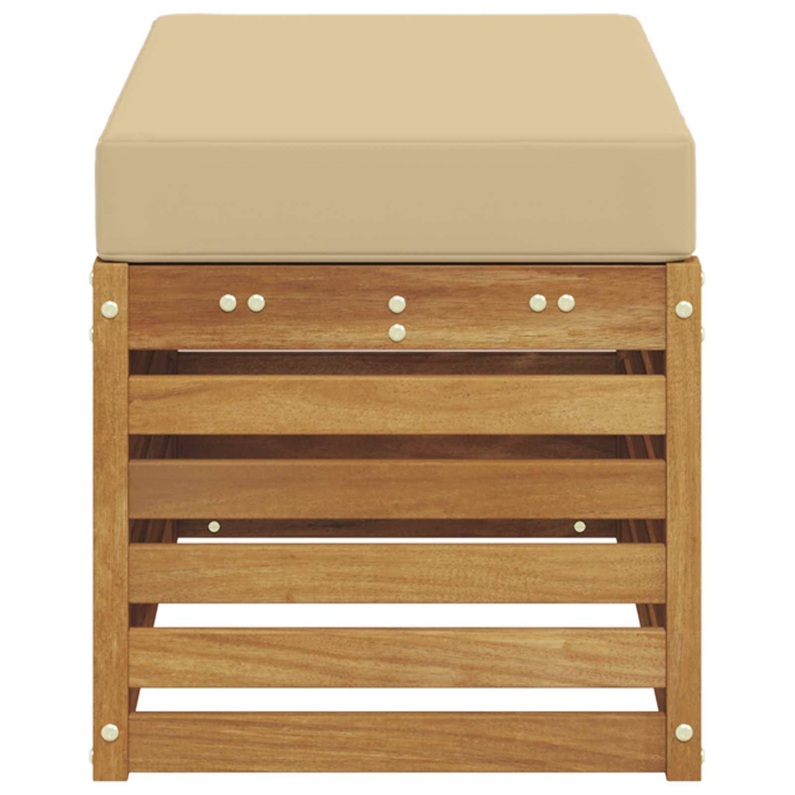 vidaXL Outdoor Hocker Bank Massivholz Akazie Natur
