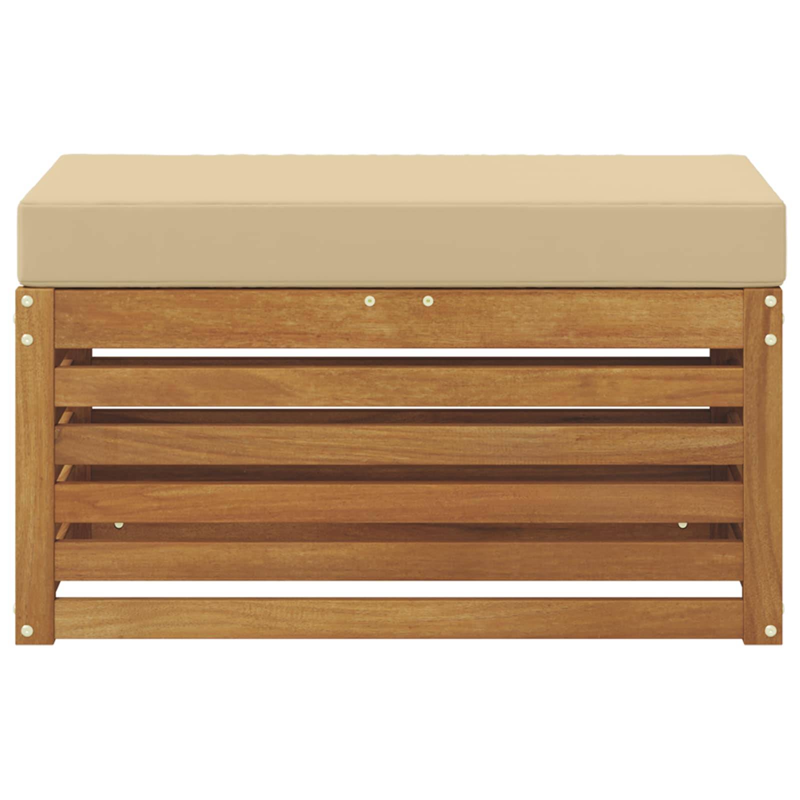vidaXL Outdoor Hocker Bank Massivholz Akazie Natur