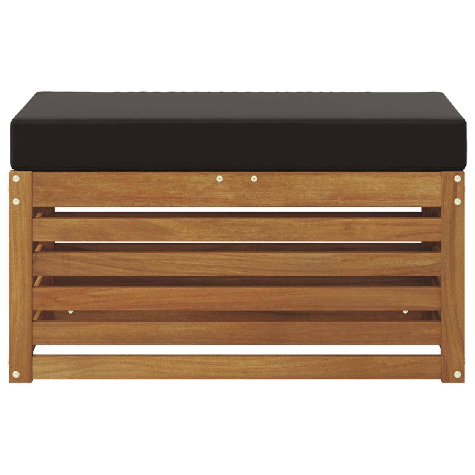vidaXL Outdoor Hocker Bank Massivholz Akazie Natur