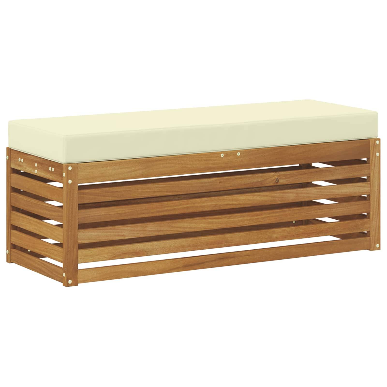 vidaXL Outdoor Hocker Bank Massivholz Akazie Natur