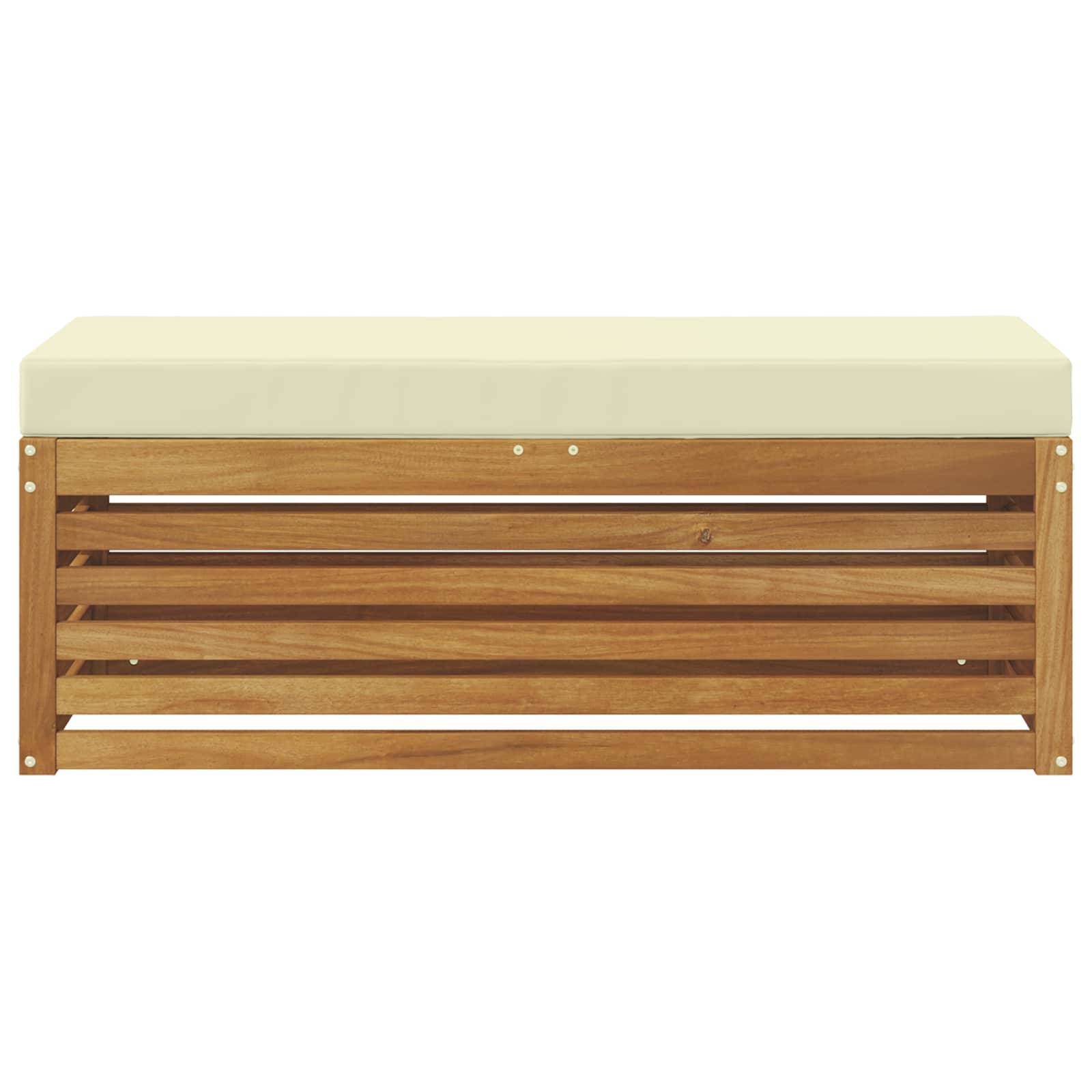 vidaXL Outdoor Hocker Bank Massivholz Akazie Natur