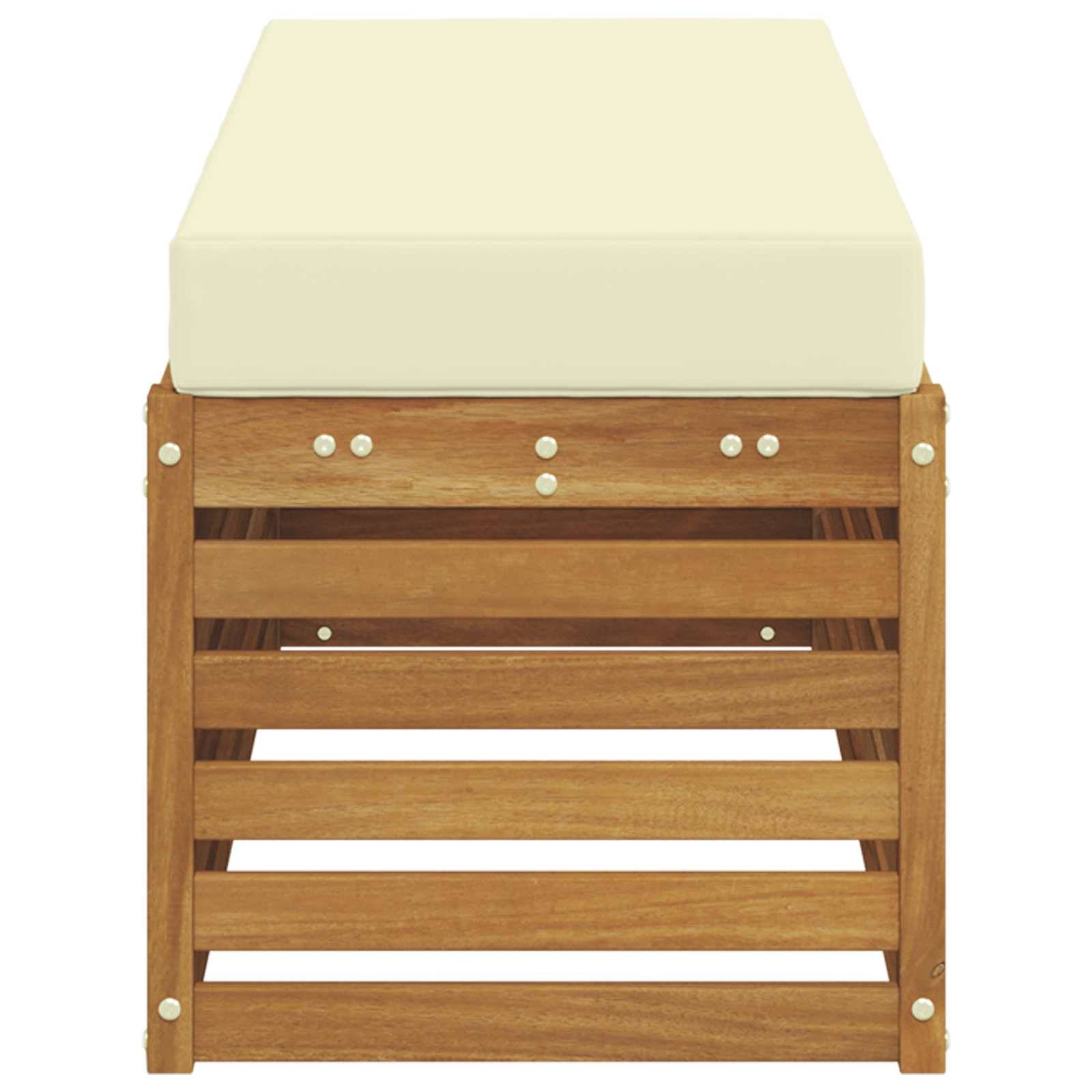 vidaXL Outdoor Hocker Bank Massivholz Akazie Natur