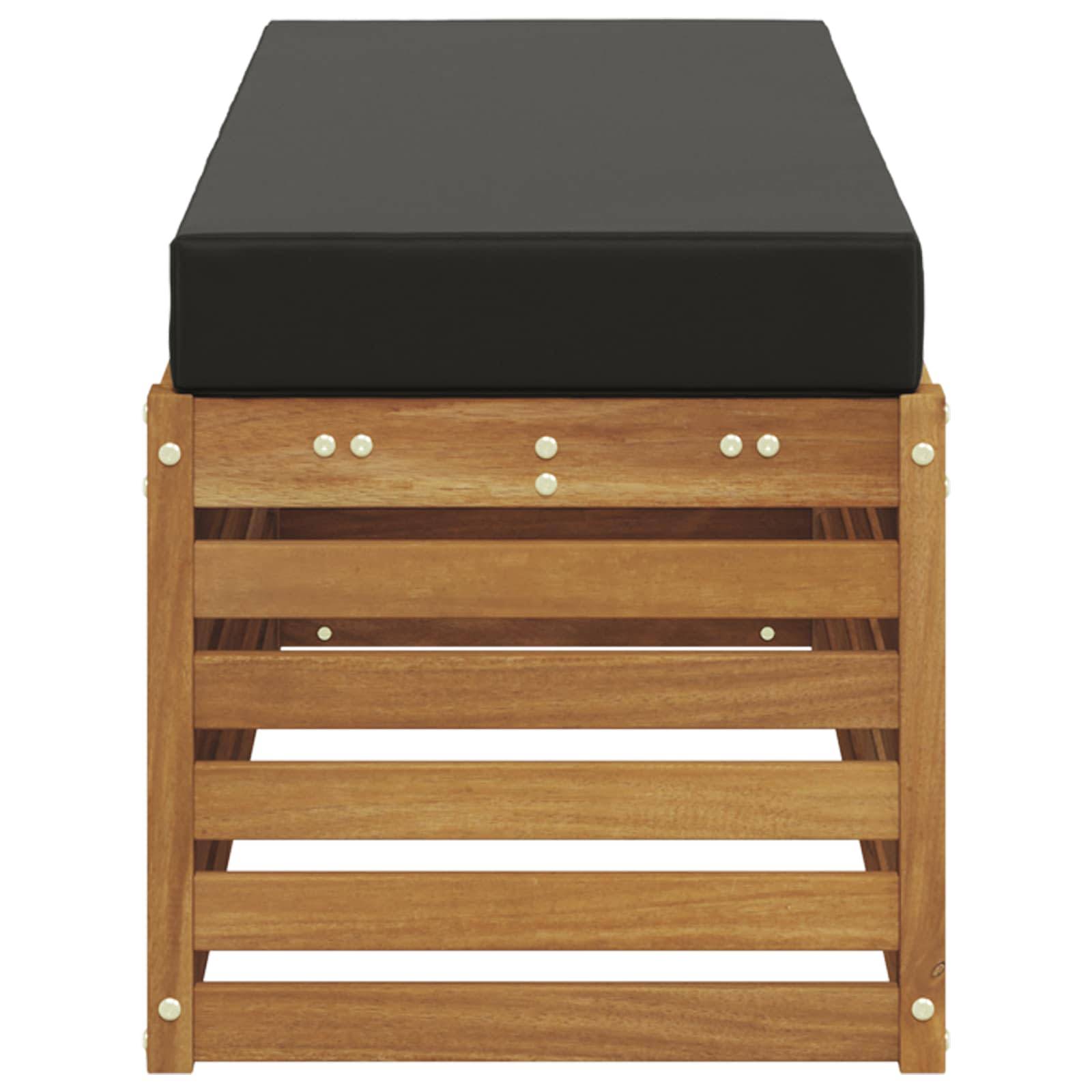 vidaXL Outdoor Hocker Bank Massivholz Akazie Natur