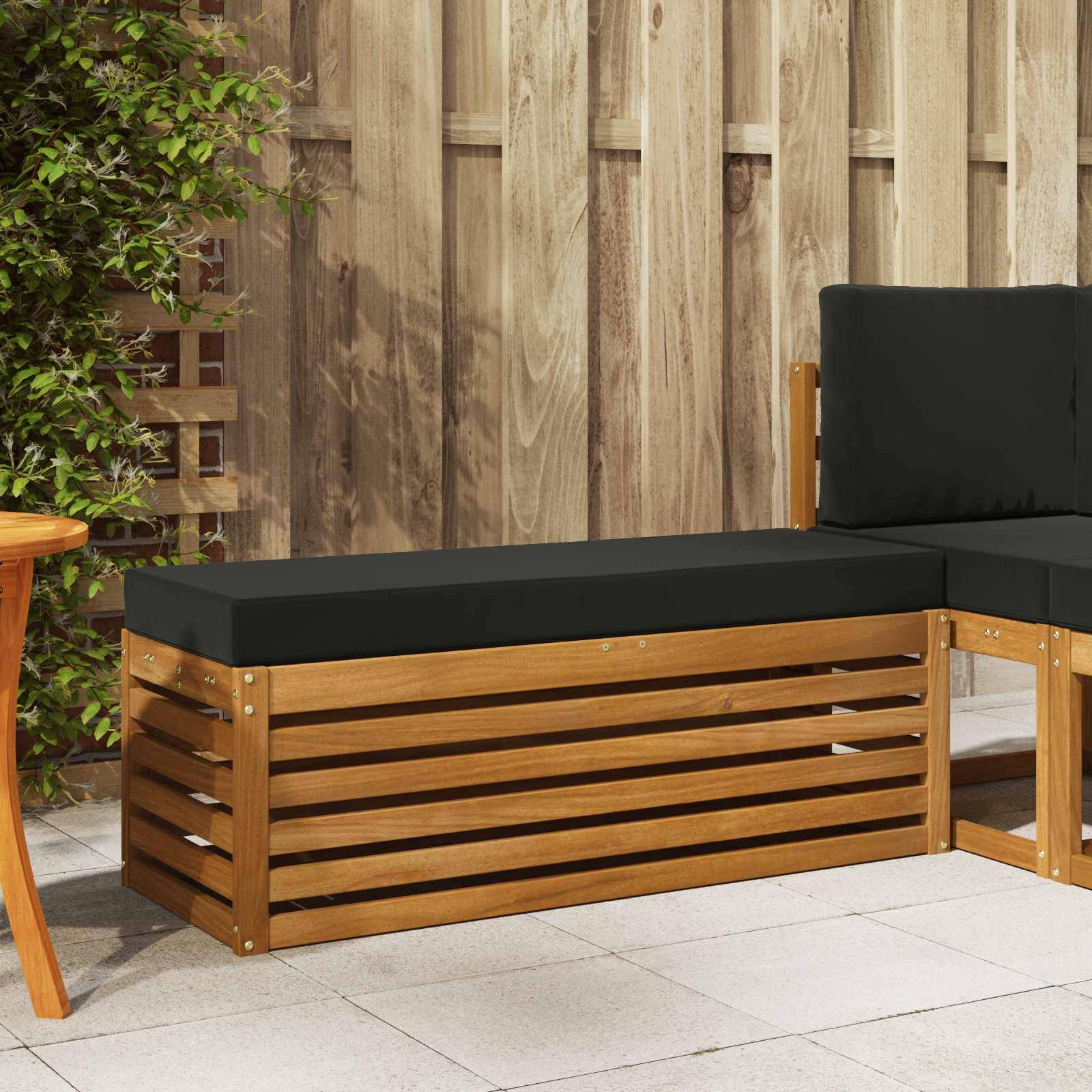 vidaXL Outdoor Hocker Bank Massivholz Akazie Natur