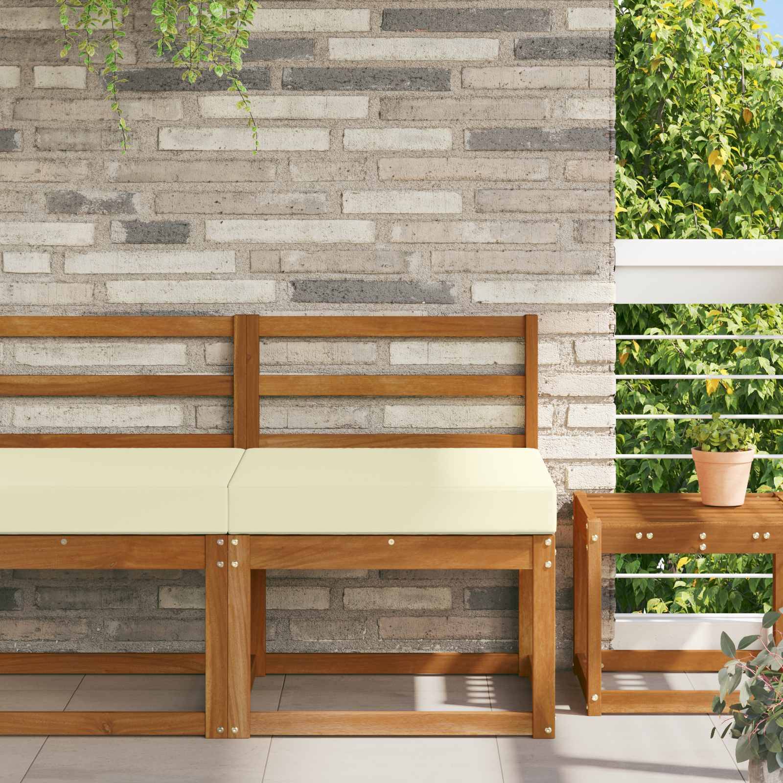 vidaXL Sofakissen für draußen Creme 60 x 60 x 8 cm Polyester