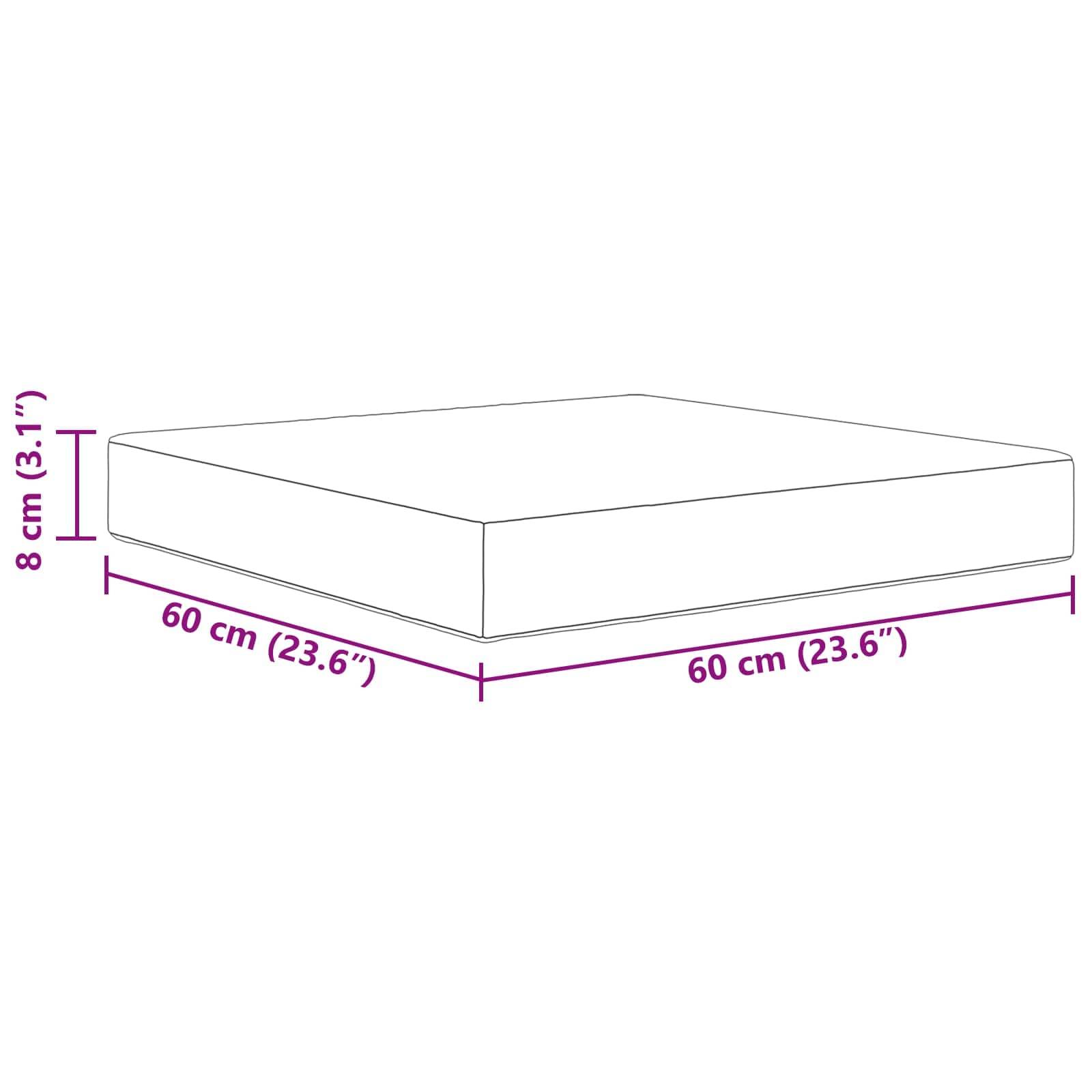 vidaXL Sofakissen für draußen Schwarz 60 x 60 x 8 cm Polyester
