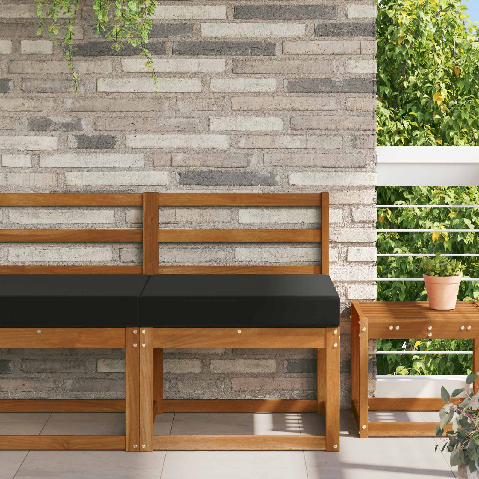 vidaXL Sofakissen für draußen Schwarz 60 x 60 x 8 cm Polyester