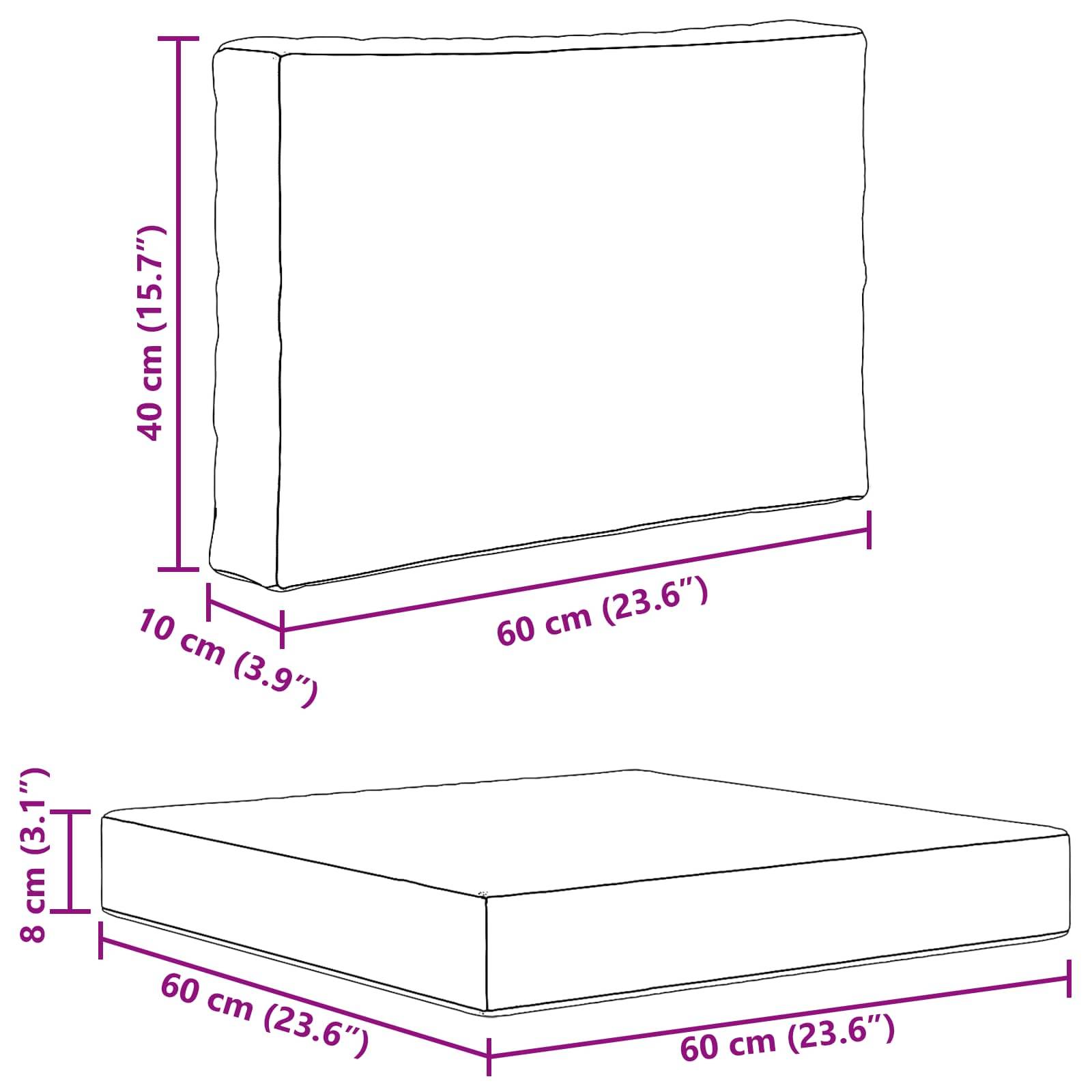 vidaXL Sofakissen für draußen 2 pcs Türkis Polyester